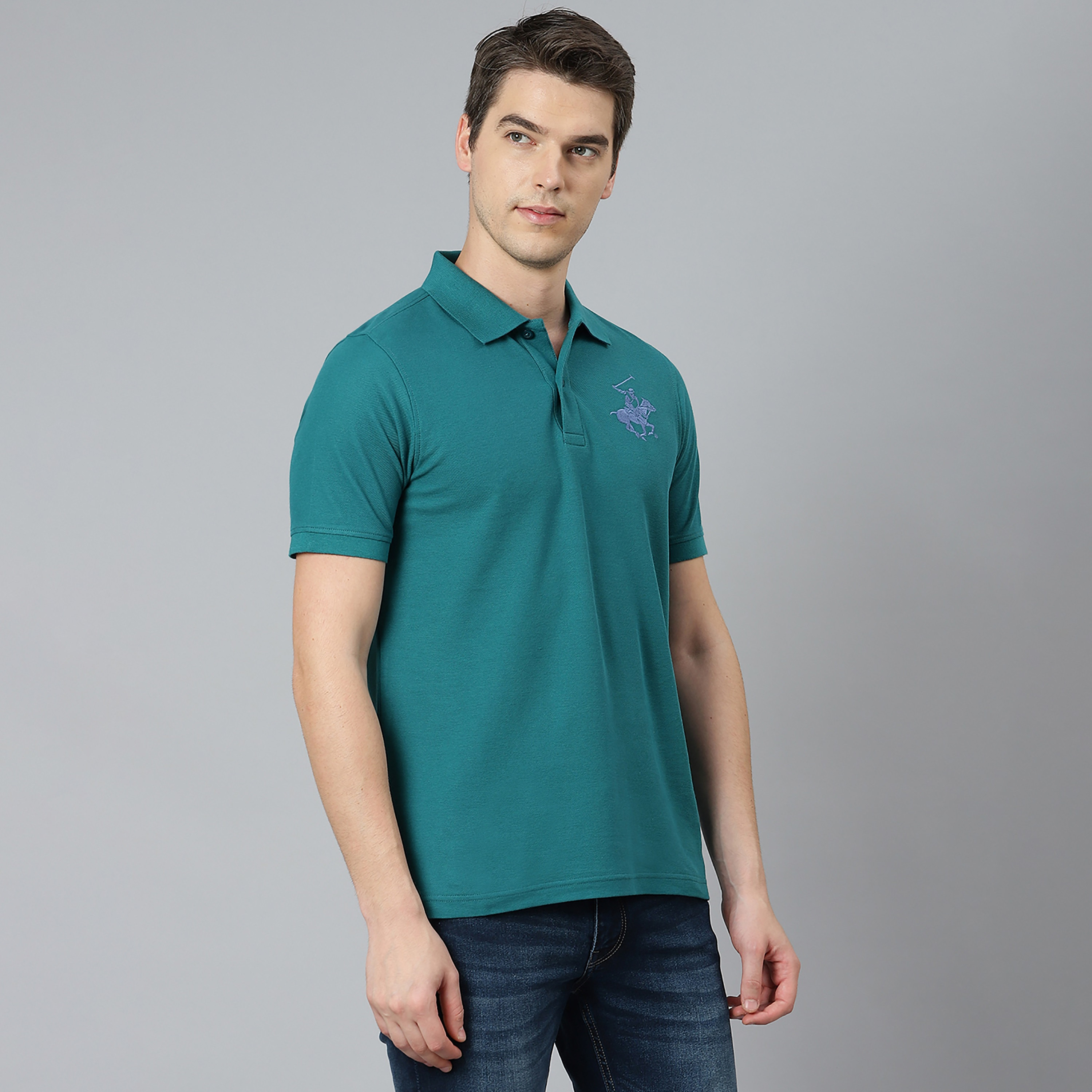 تي شيرت بيفرلي هيلز بولو كلب بأكمام قصيرة سادة بلون برتقالي للرجال-men-clothing-tshirtsandpolos-polos-image-13