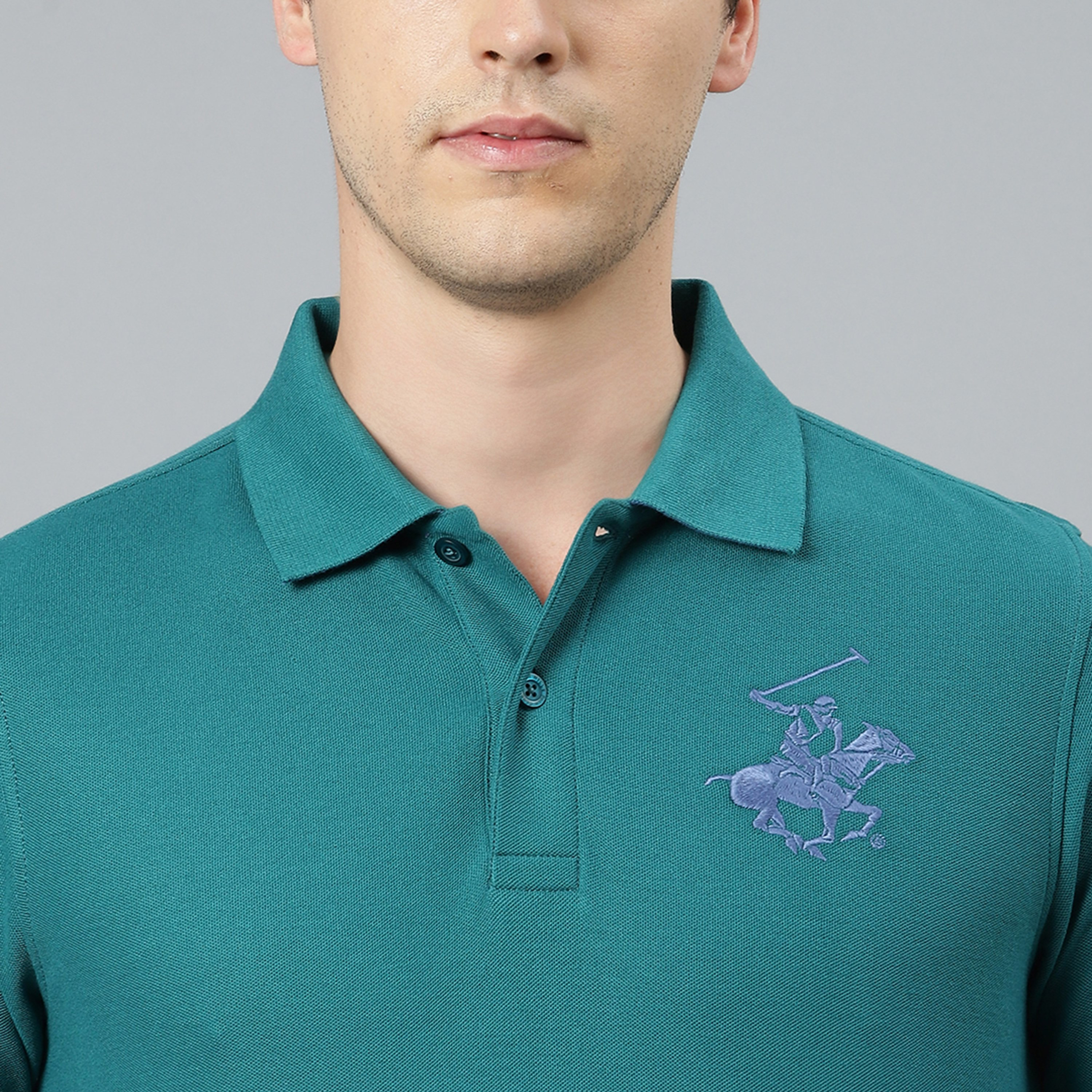 تي شيرت بيفرلي هيلز بولو كلب بأكمام قصيرة سادة بلون برتقالي للرجال-men-clothing-tshirtsandpolos-polos-image-14