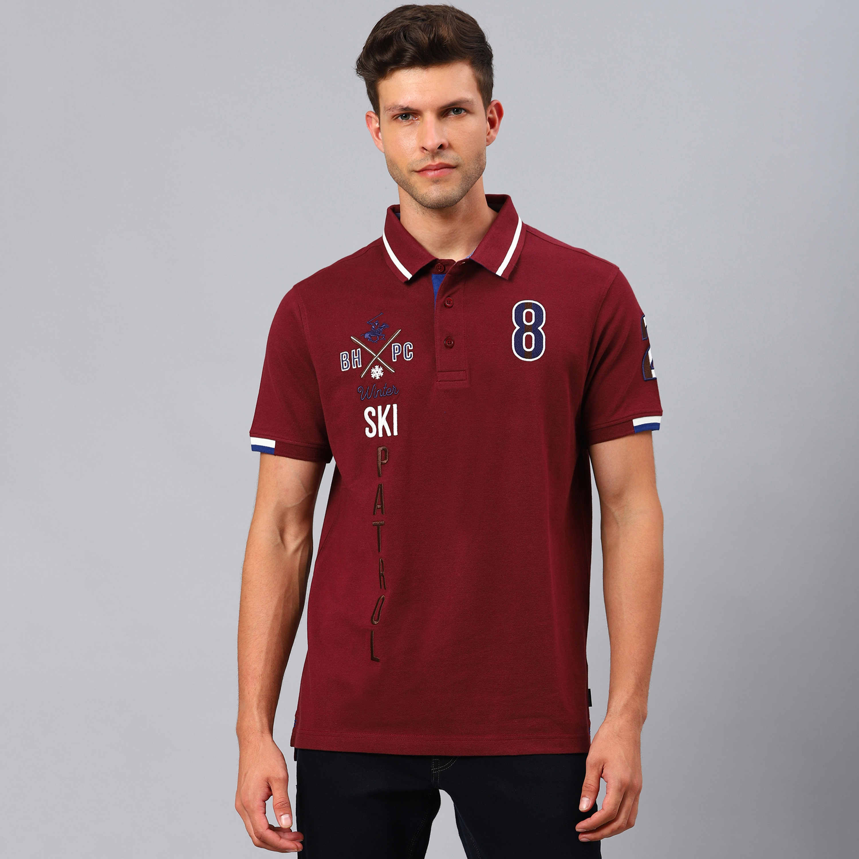 تي شيرت بولو من بيفرلي هيلز بولو كلوب رجالي مع لون زيتون مطرز بأكمام قصيرة-men-clothing-tshirtsandpolos-polos-image-8