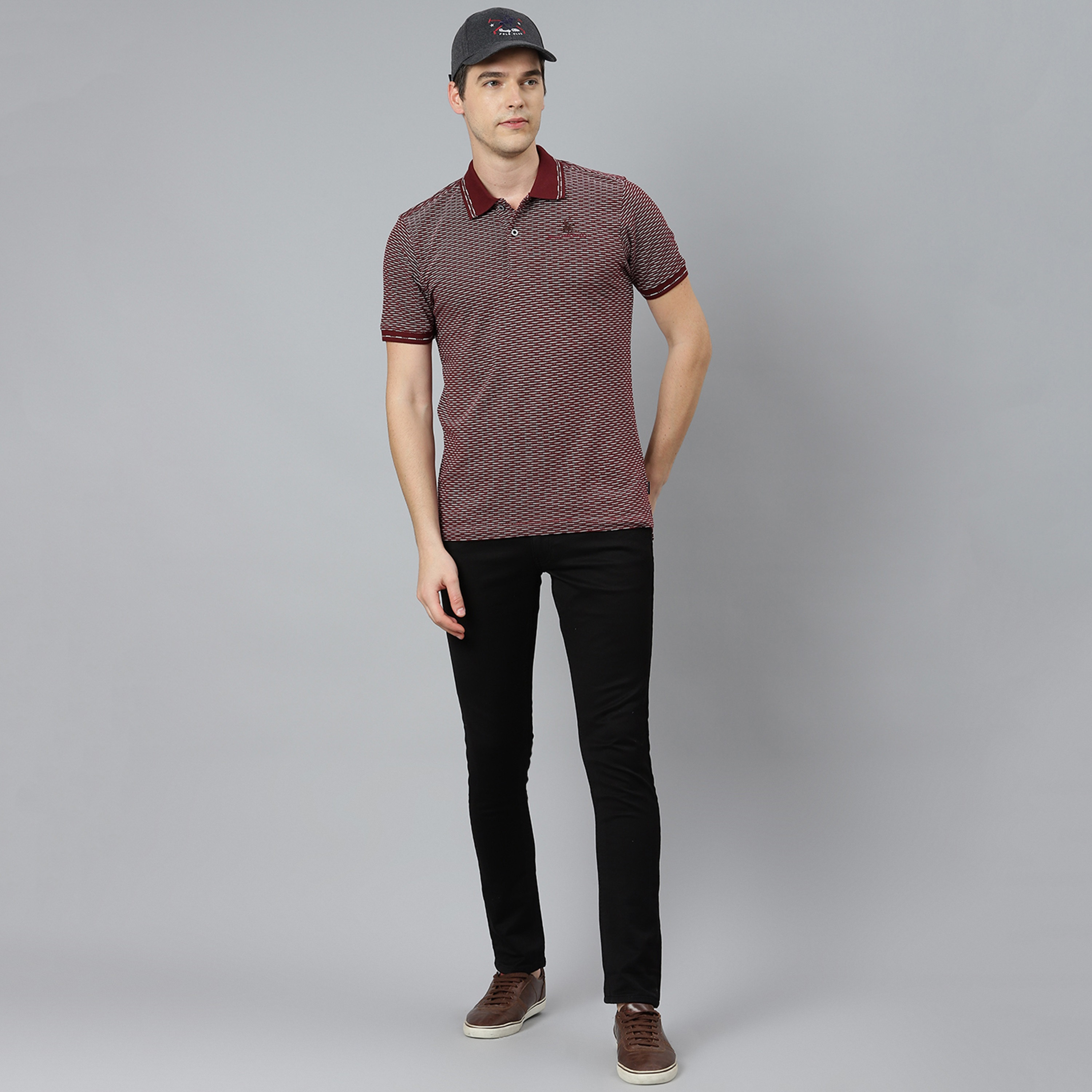 تي شيرت بولو من بيفرلي هيلز بولو كلوب رجالي مع لون بورجوندي مطبوع بأكمام قصيرة-men-clothing-tshirtsandpolos-polos-image-6