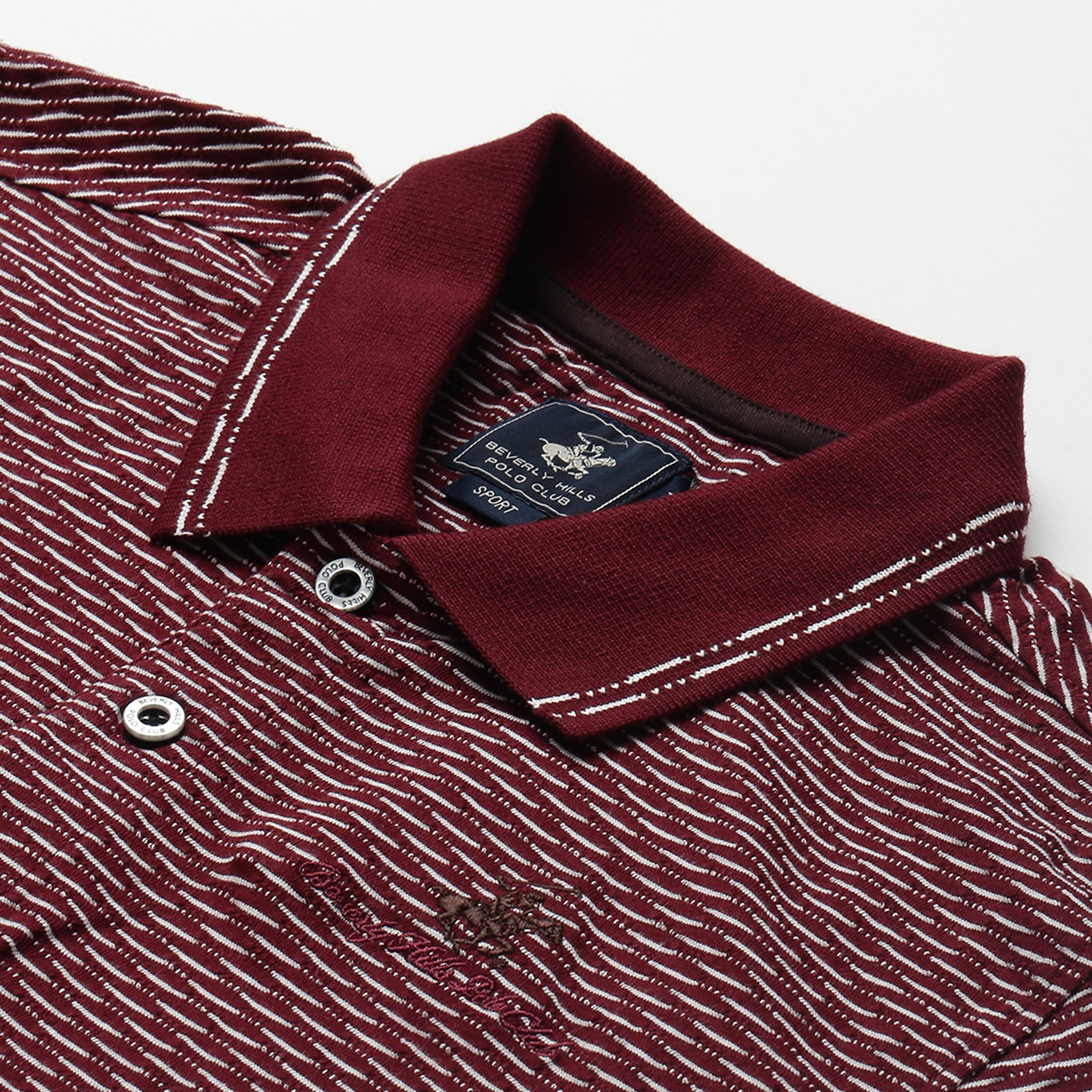 Beverly Hills Polo Club Men Burgundy Printed Short Sleeves Polo T-Shirt-men-clothing-tshirtsandpolos-polos-image-7