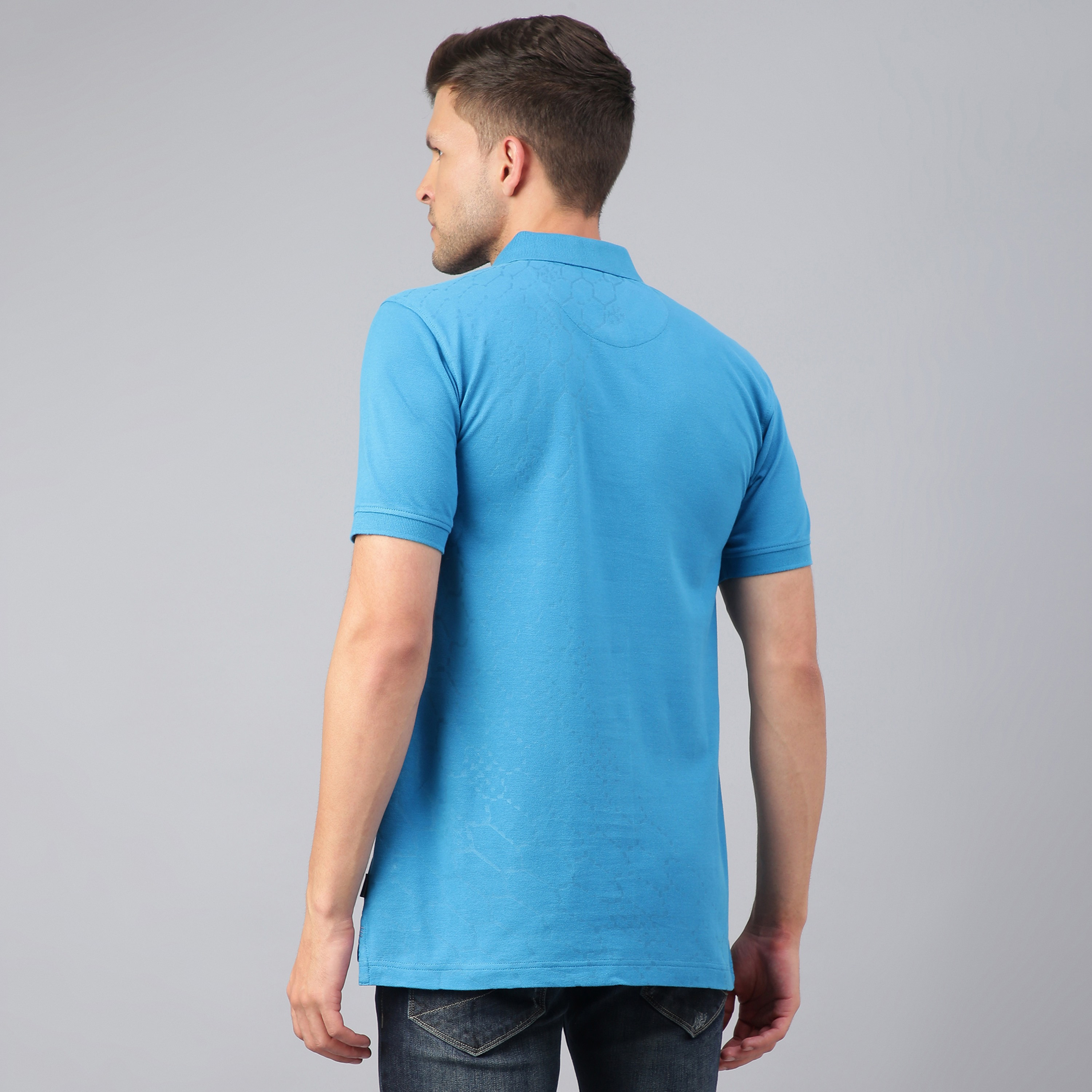 تي شيرت بيفرلي هيلز بولو كلب بأكمام قصيرة سادة بلون أزرق للرجال-men-clothing-tshirtsandpolos-polos-image-4