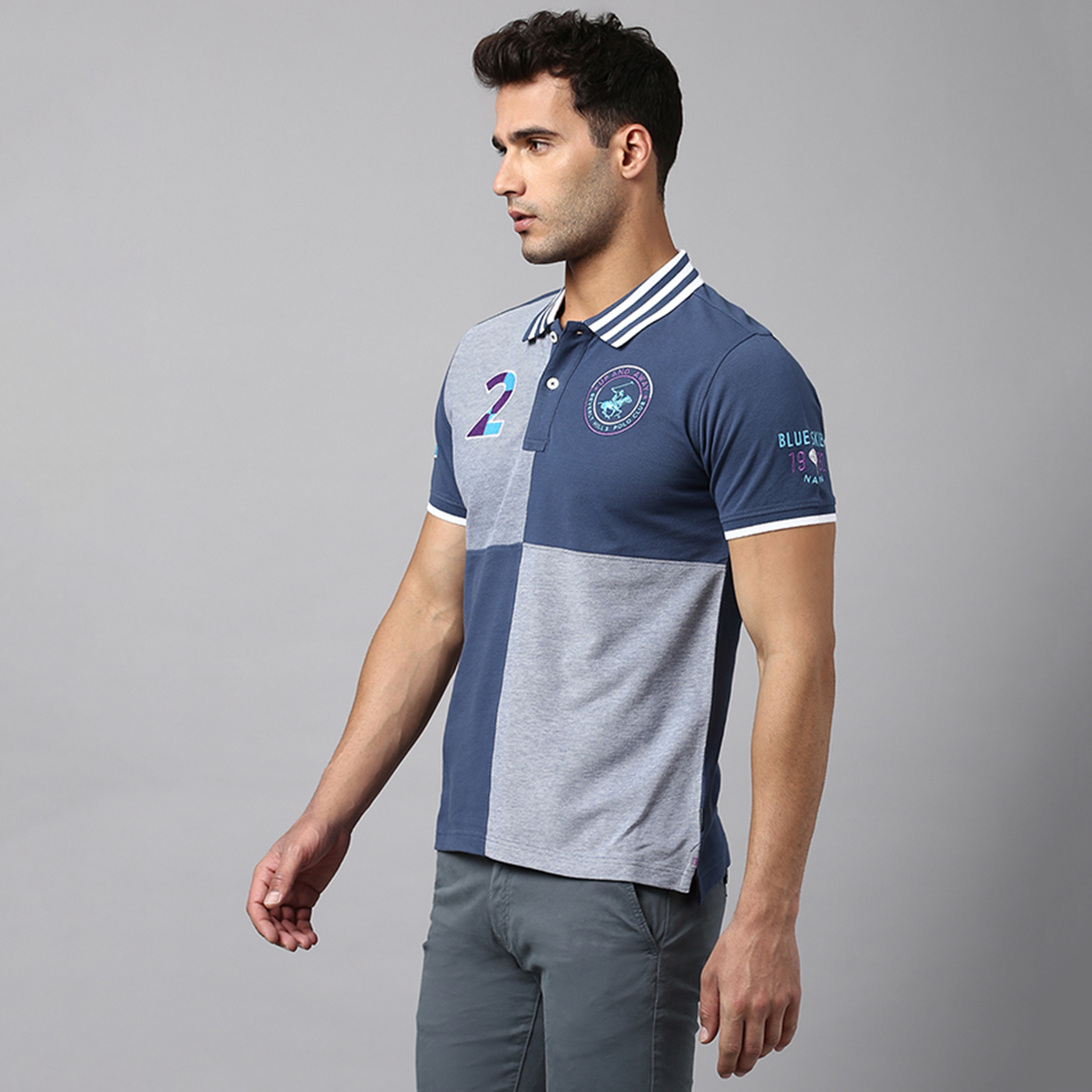 تي شيرت بولو بأكمام قصيرة مع ياقة بلوكد من بيفرلي هيلز بولو كلوب-men-clothing-tshirtsandpolos-polos-image-2