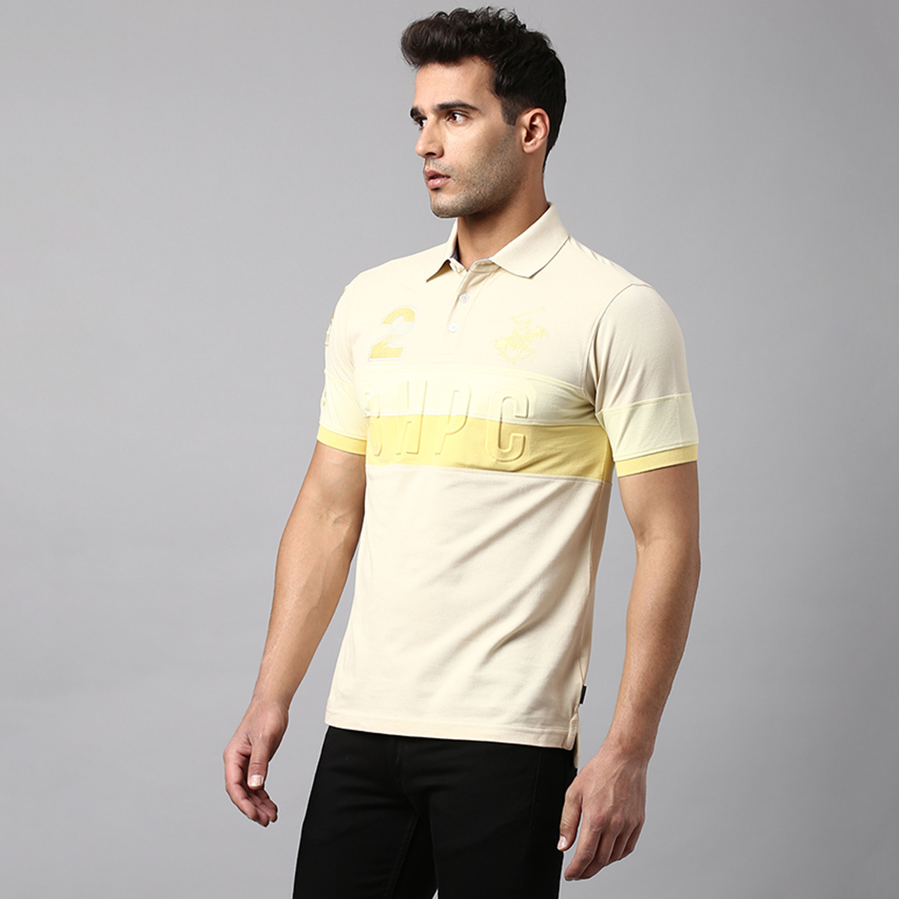 تي شيرت بولو بأكمام قصيرة مع ياقة بلوكد من بيفرلي هيلز بولو كلوب-men-clothing-tshirtsandpolos-polos-image-2