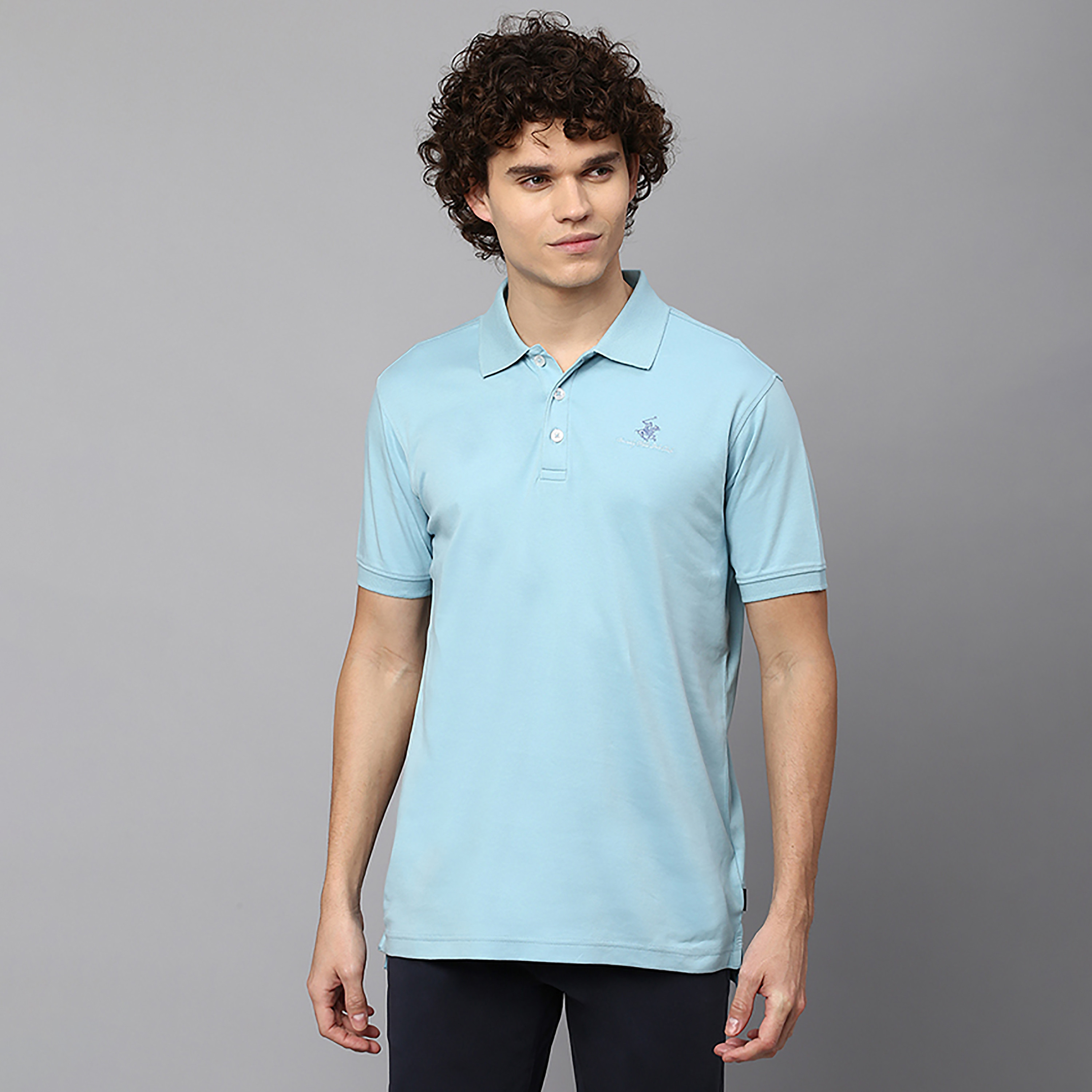 تي شيرت بولو بياقة سادة بالمربعات وأكمام قصيرة من بيفرلي هيلز بولو كلوب-men-clothing-tshirtsandpolos-polos-image-5