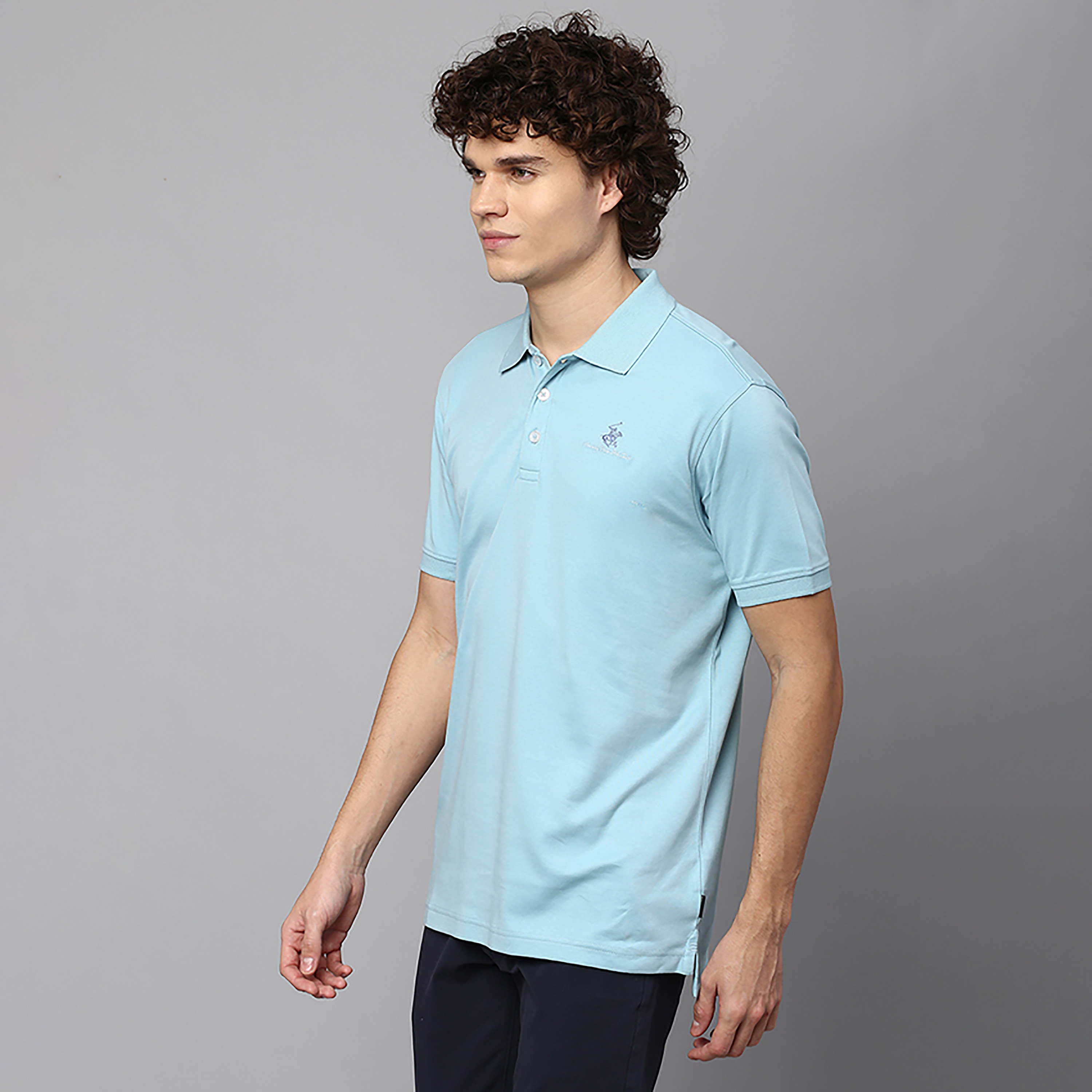 تي شيرت بولو بياقة سادة بالمربعات وأكمام قصيرة من بيفرلي هيلز بولو كلوب-men-clothing-tshirtsandpolos-polos-image-7