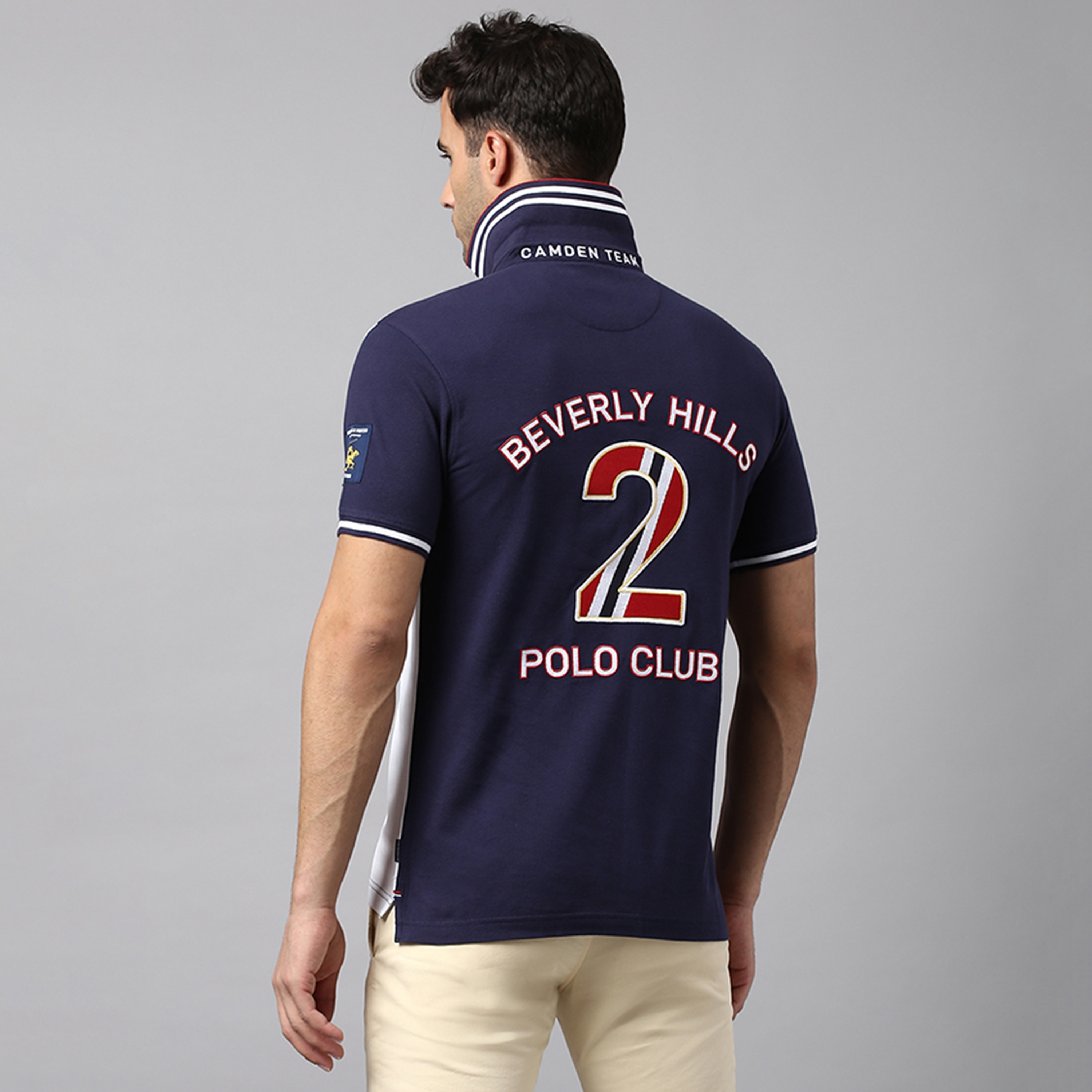 تي شيرت بولو بأكمام قصيرة مع ياقة بلوكد من بيفرلي هيلز بولو كلوب-men-clothing-tshirtsandpolos-polos-image-3