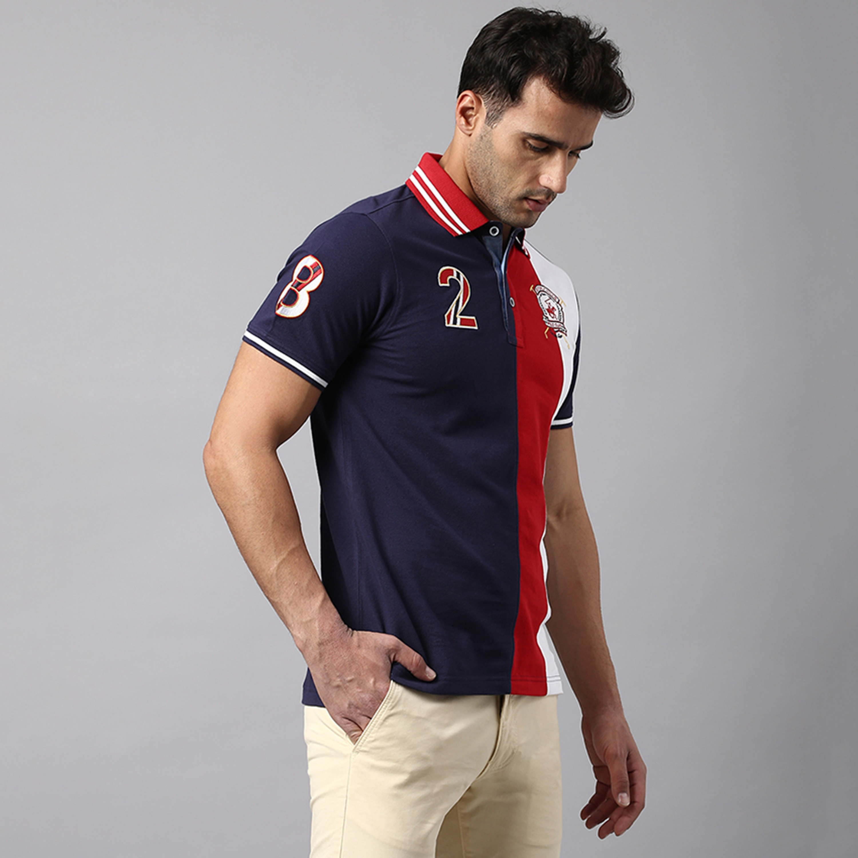 تي شيرت بولو بأكمام قصيرة مع ياقة بلوكد من بيفرلي هيلز بولو كلوب-men-clothing-tshirtsandpolos-polos-image-4