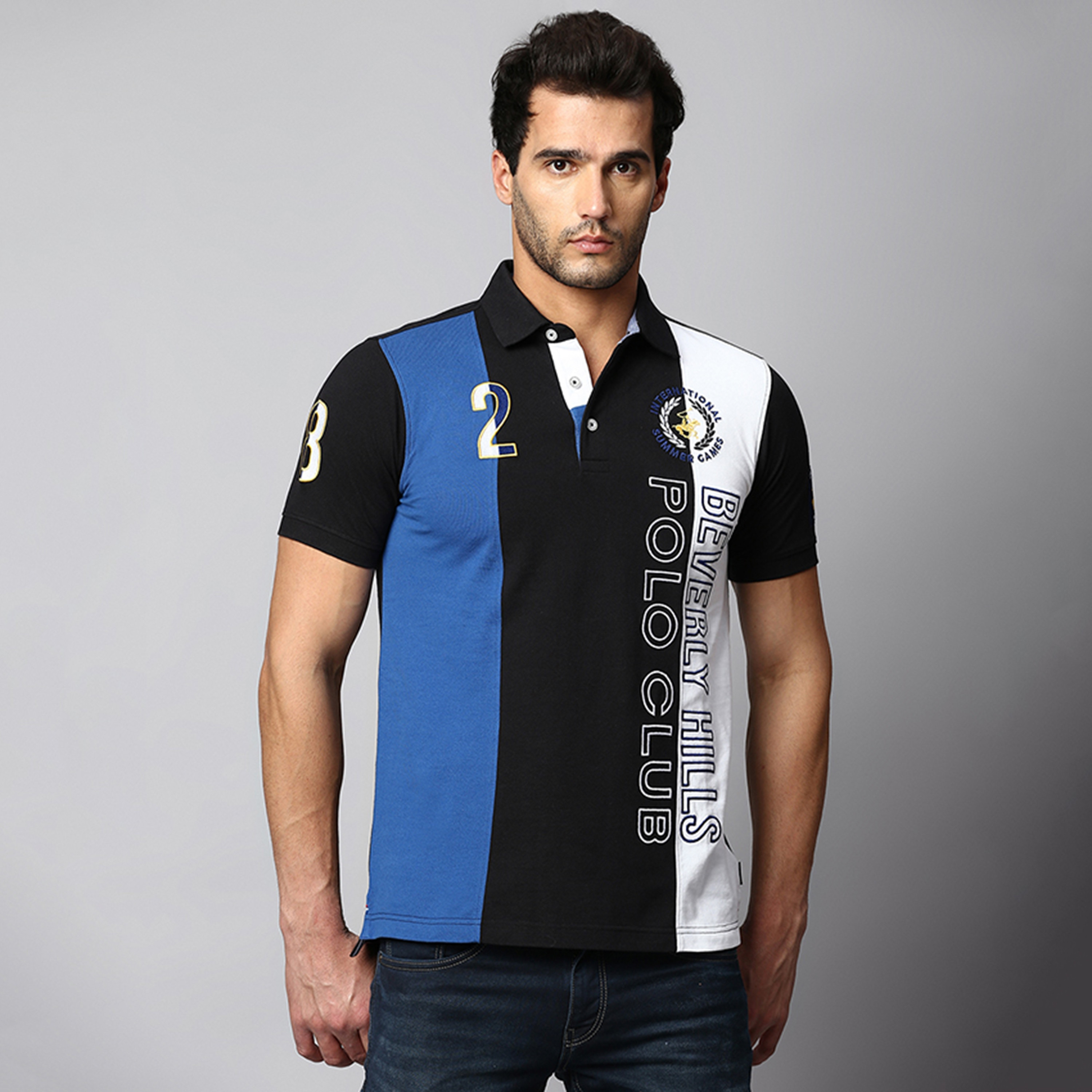 تي شيرت بولو بأكمام قصيرة مع ياقة بلوكد من بيفرلي هيلز بولو كلوب-men-clothing-tshirtsandpolos-polos-image-1
