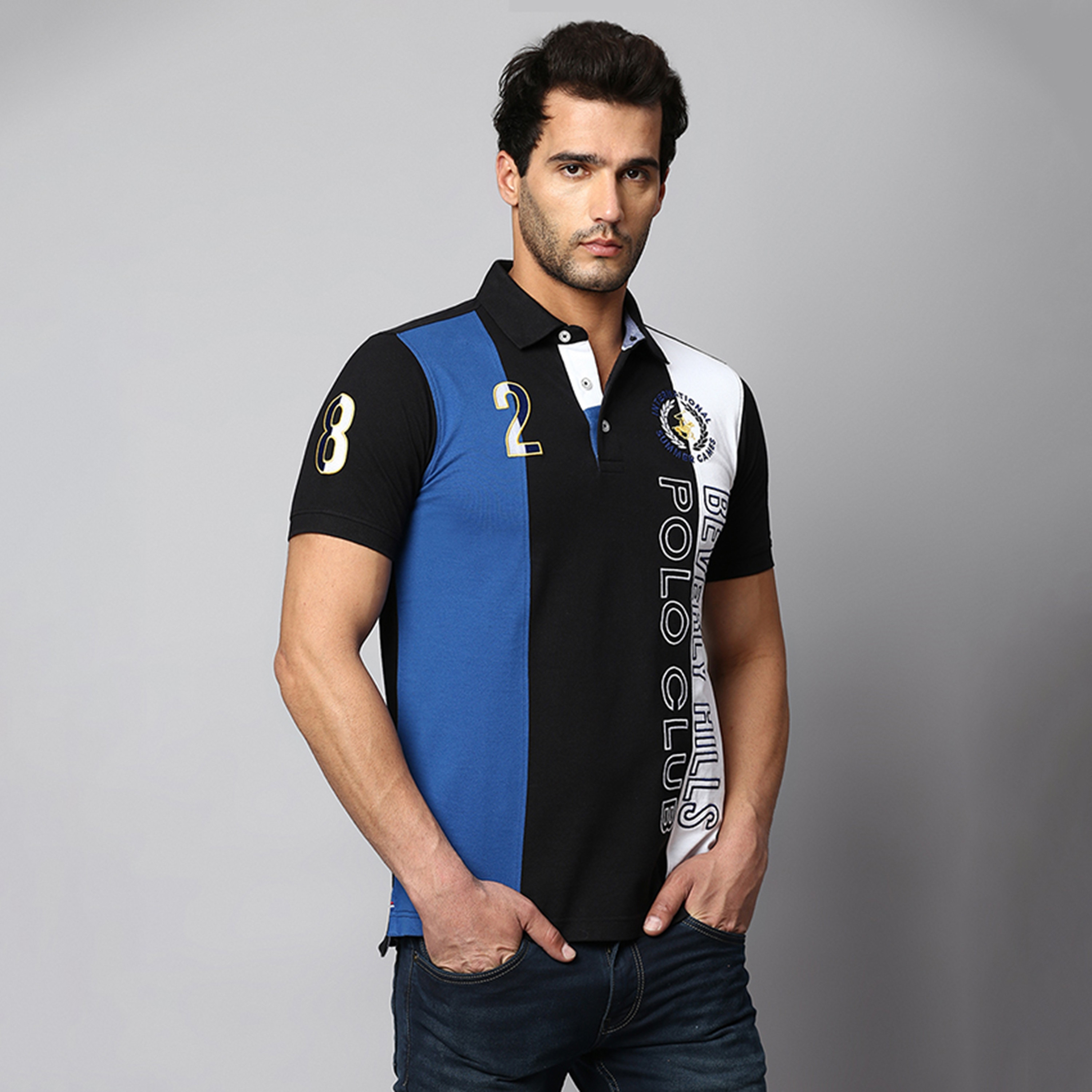 تي شيرت بولو بأكمام قصيرة مع ياقة بلوكد من بيفرلي هيلز بولو كلوب-men-clothing-tshirtsandpolos-polos-image-4