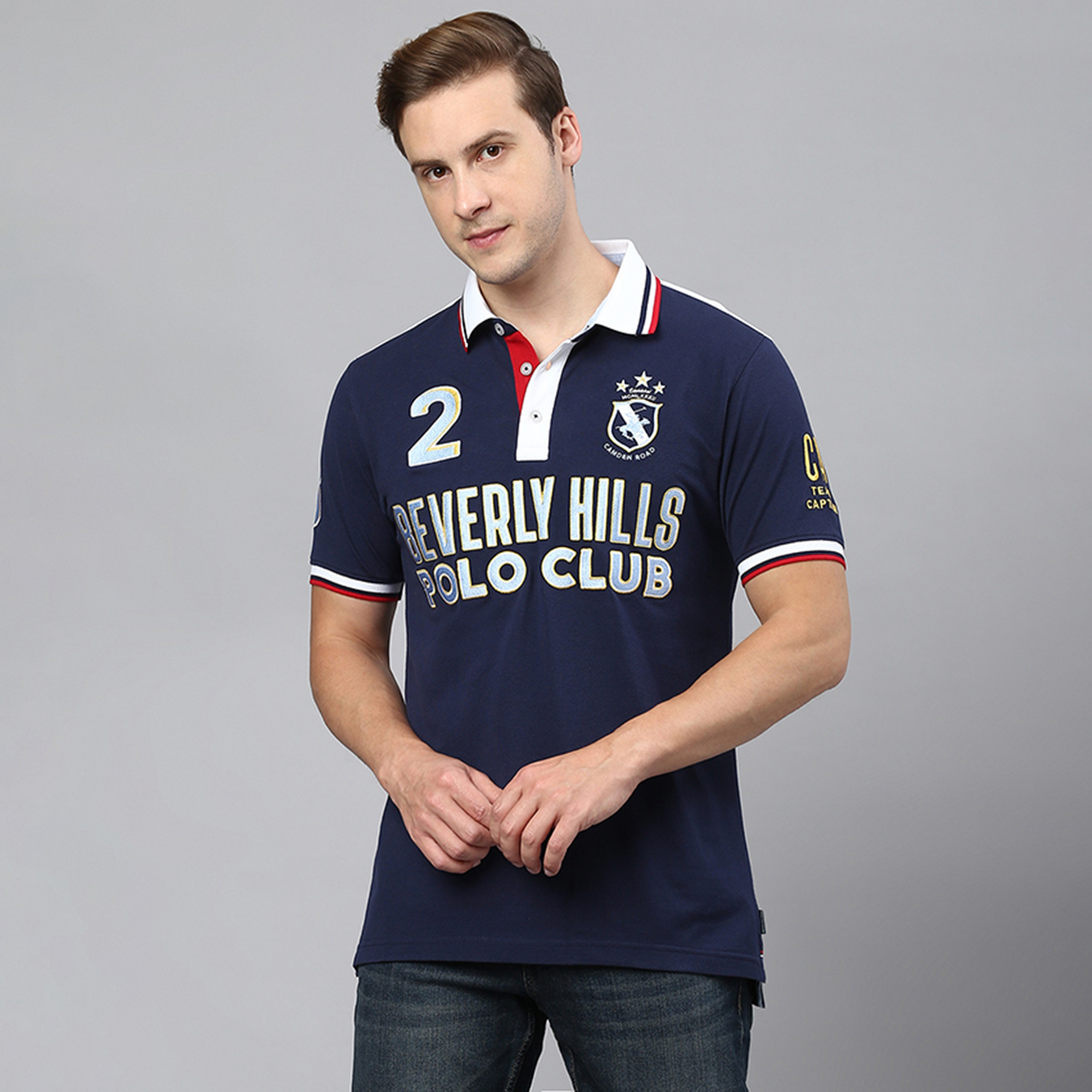 تي شيرت بولو من بيفرلي هيلز بولو كلوب مع قمة مطرزة بياقة وأكمام قصيرة-men-clothing-tshirtsandpolos-polos-image-1