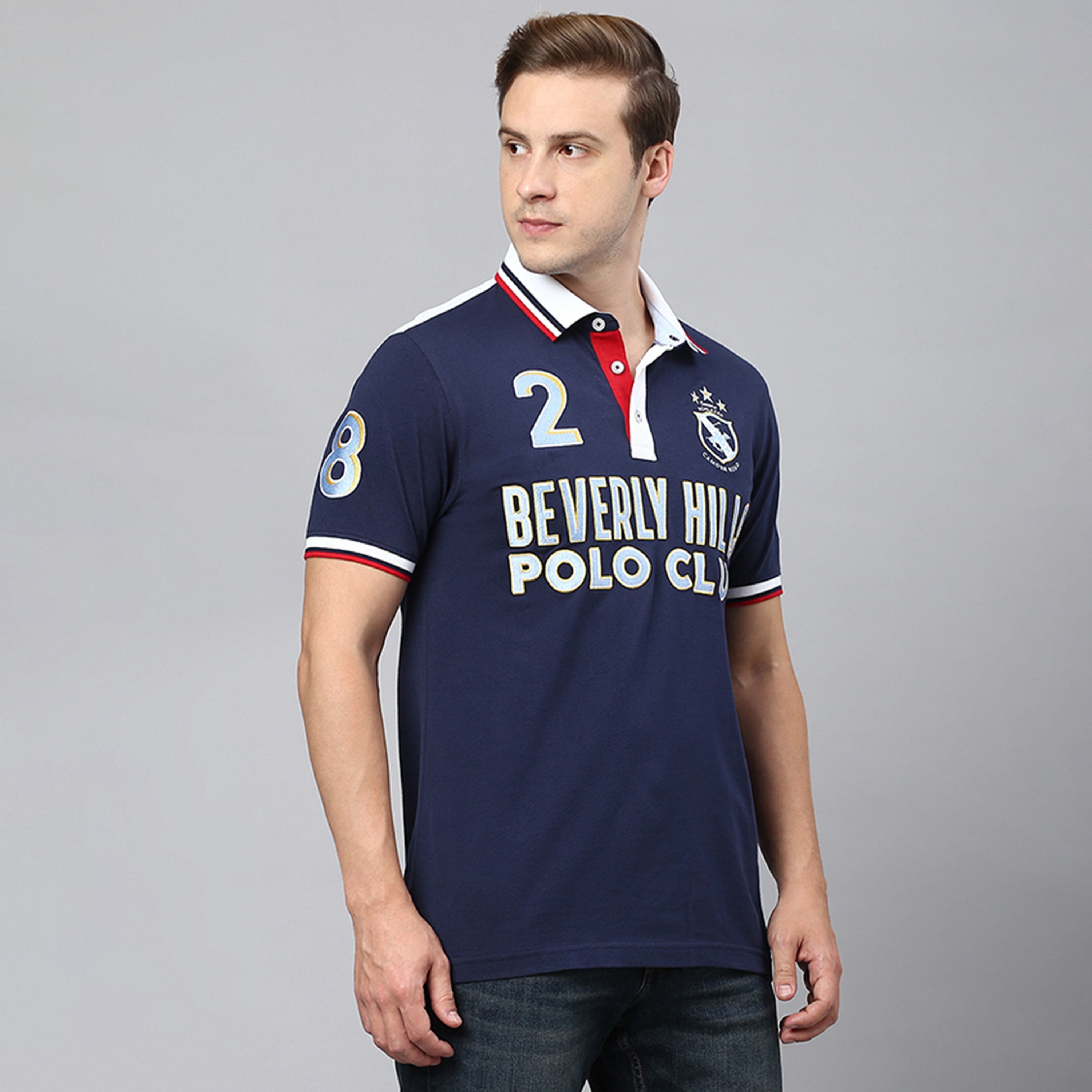تي شيرت بولو من بيفرلي هيلز بولو كلوب مع قمة مطرزة بياقة وأكمام قصيرة-men-clothing-tshirtsandpolos-polos-image-3