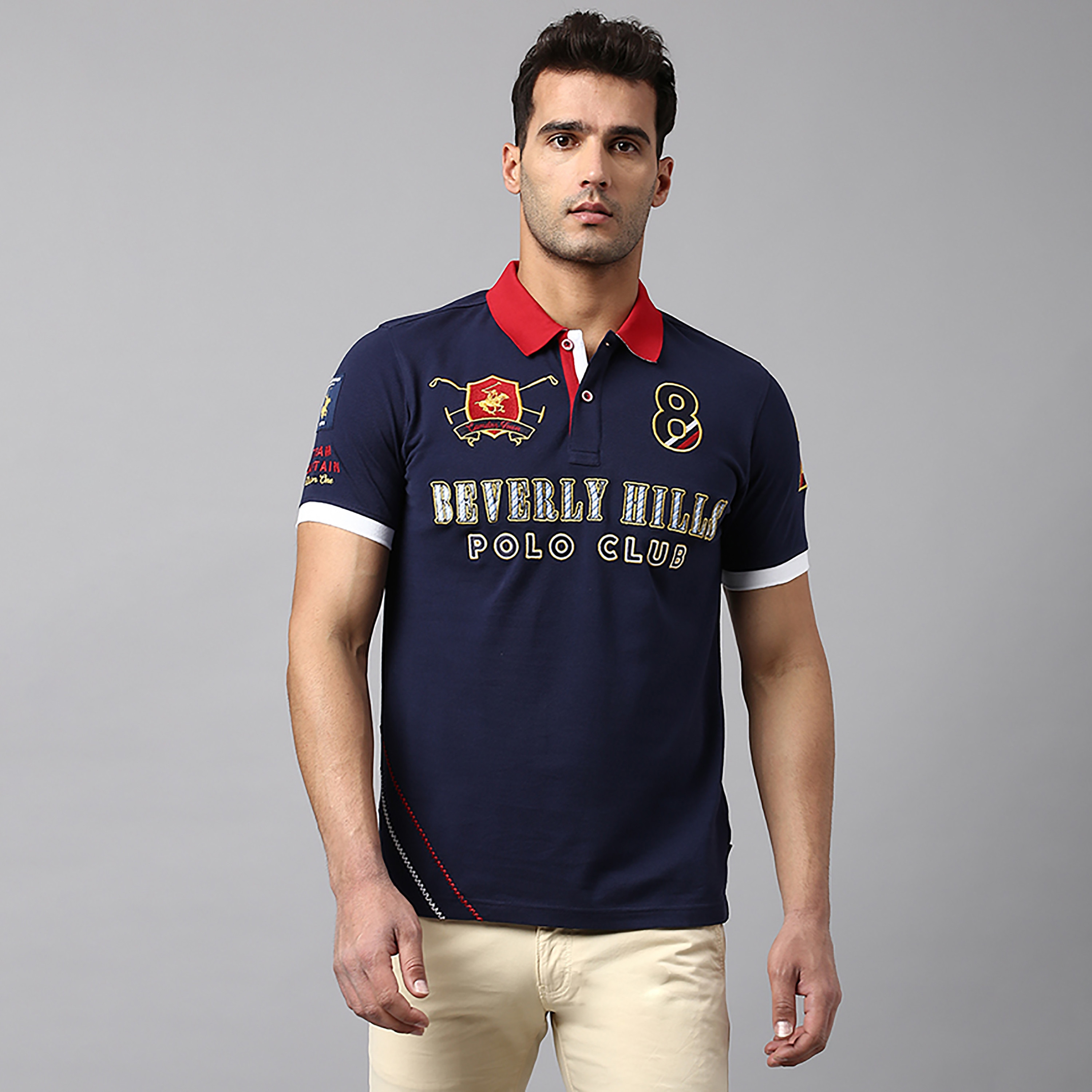 تي شيرت بولو من بيفرلي هيلز بولو كلوب مع مطرز بياقة وأكمام قصيرة-men-clothing-tshirtsandpolos-polos-image-1