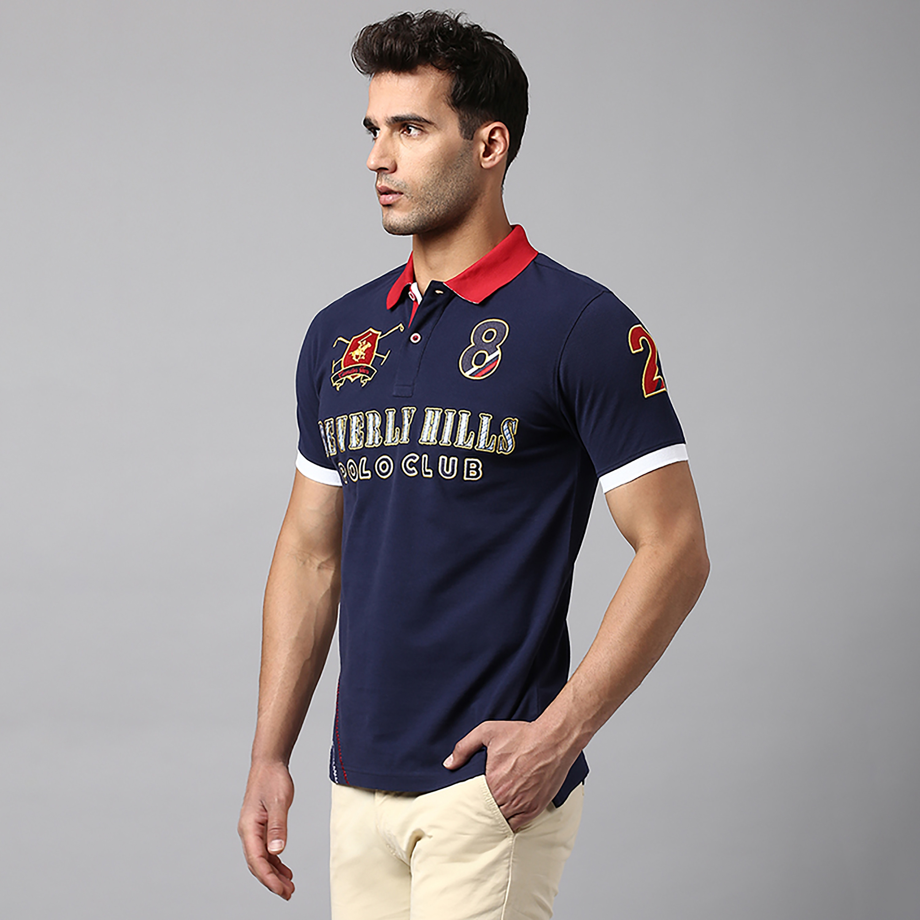 تي شيرت بولو من بيفرلي هيلز بولو كلوب مع مطرز بياقة وأكمام قصيرة-men-clothing-tshirtsandpolos-polos-image-2