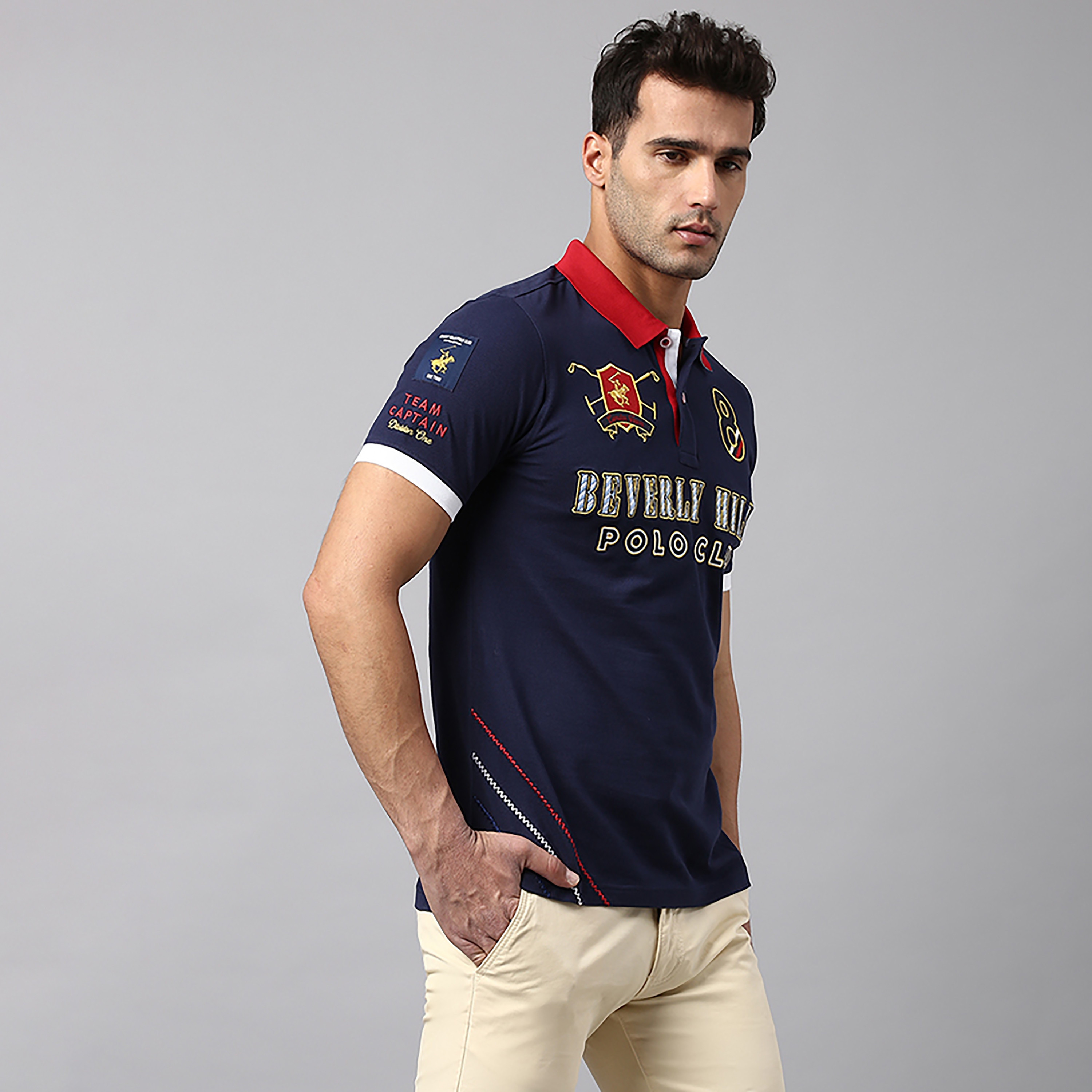 تي شيرت بولو من بيفرلي هيلز بولو كلوب مع مطرز بياقة وأكمام قصيرة-men-clothing-tshirtsandpolos-polos-image-3
