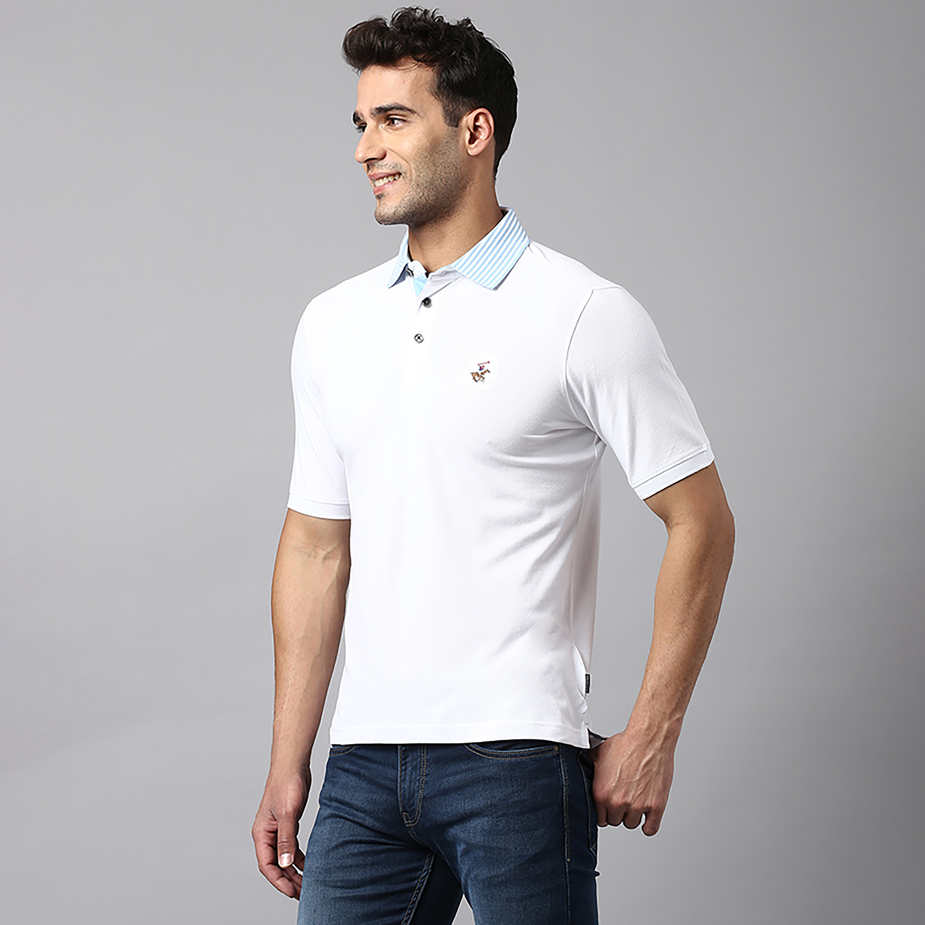 تي شيرت بولو من بيفرلي هيلز بولو كلوب سادة بياقة وأكمام قصيرة-men-clothing-tshirtsandpolos-polos-image-6