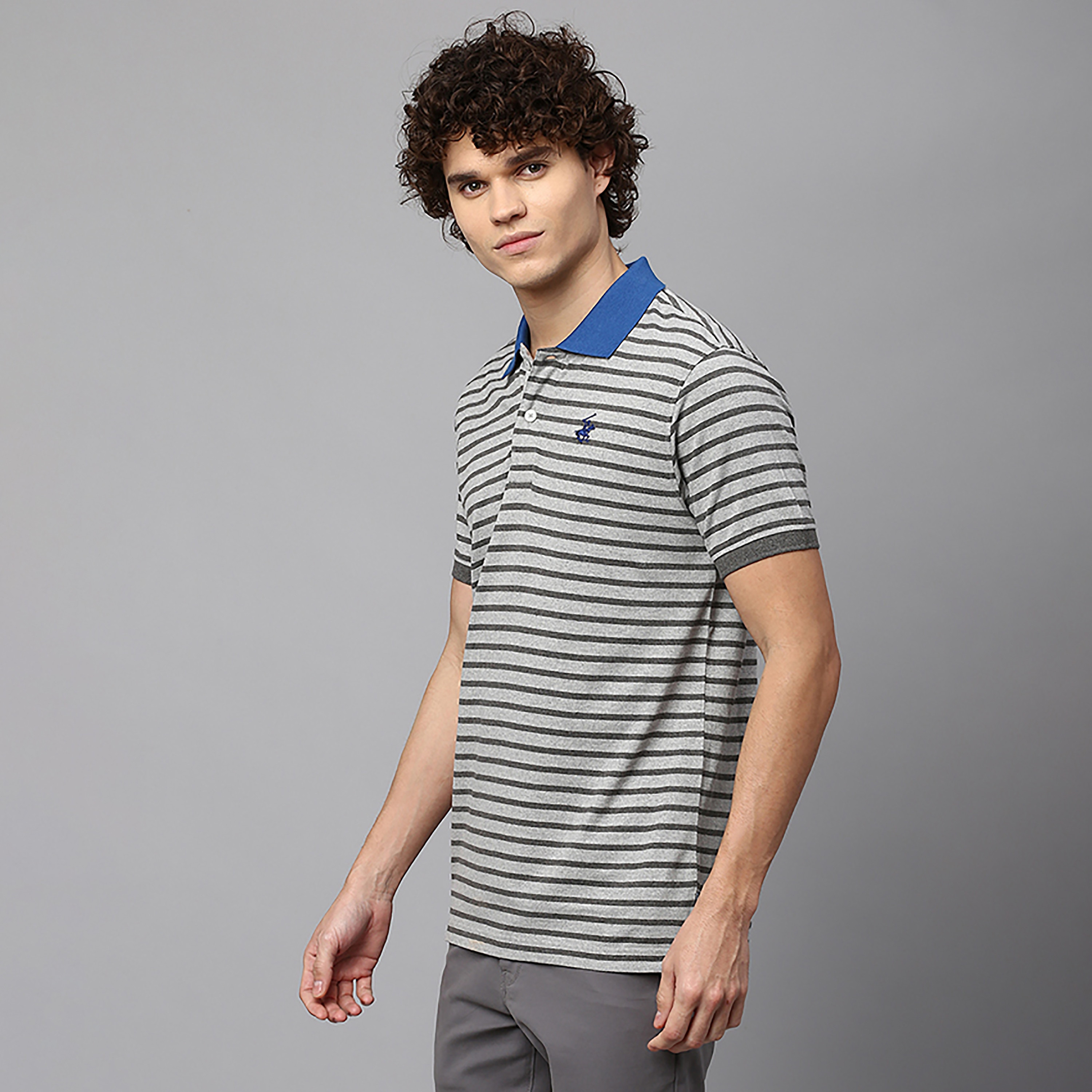 تي شيرت بولو بأكمام قصيرة مع وياقة مخططة من بيفرلي هيلز بولو كلوب-men-clothing-tshirtsandpolos-polos-image-3