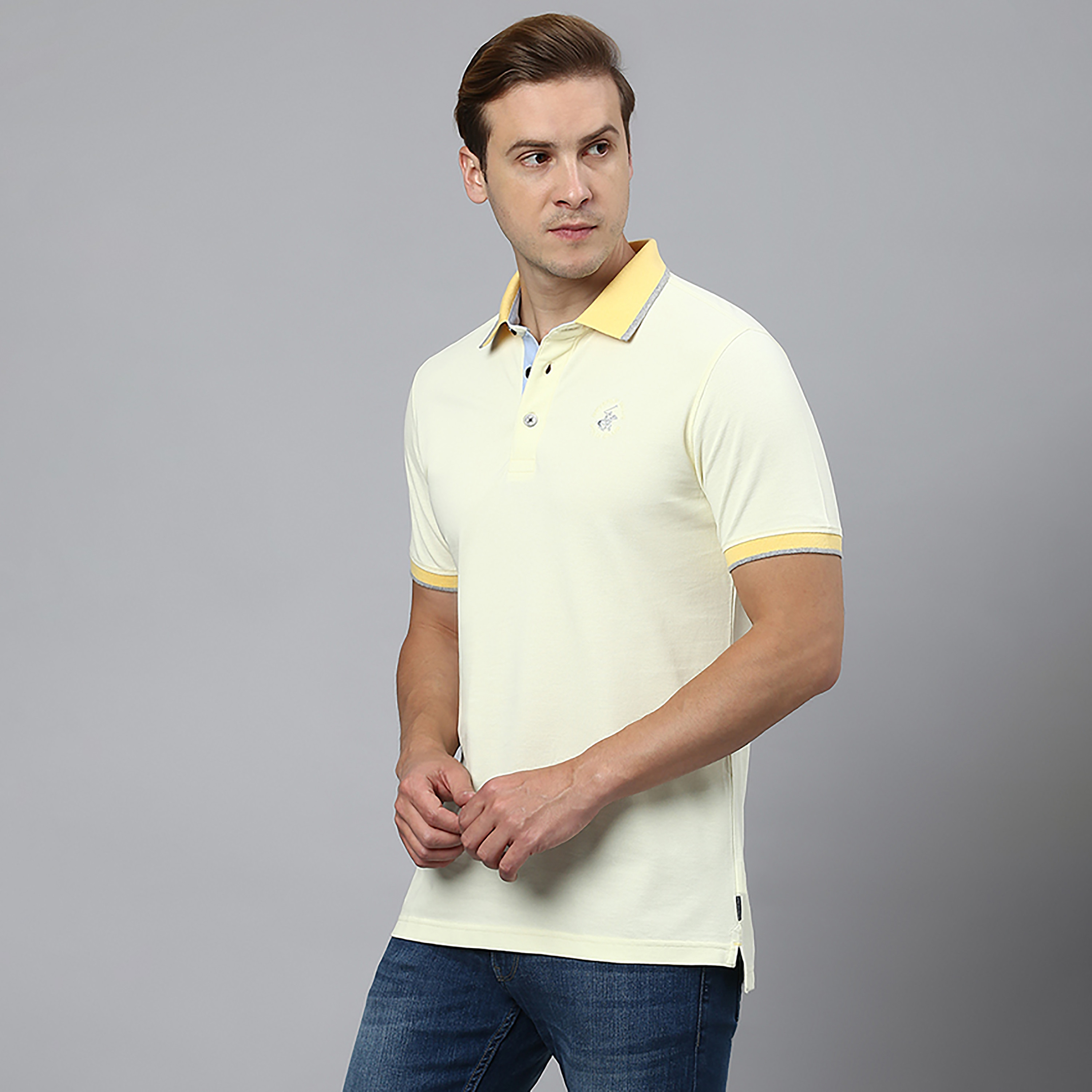 تي شيرت بولو بياقة سادة بالمربعات وأكمام قصيرة من بيفرلي هيلز بولو كلوب-men-clothing-tshirtsandpolos-polos-image-2