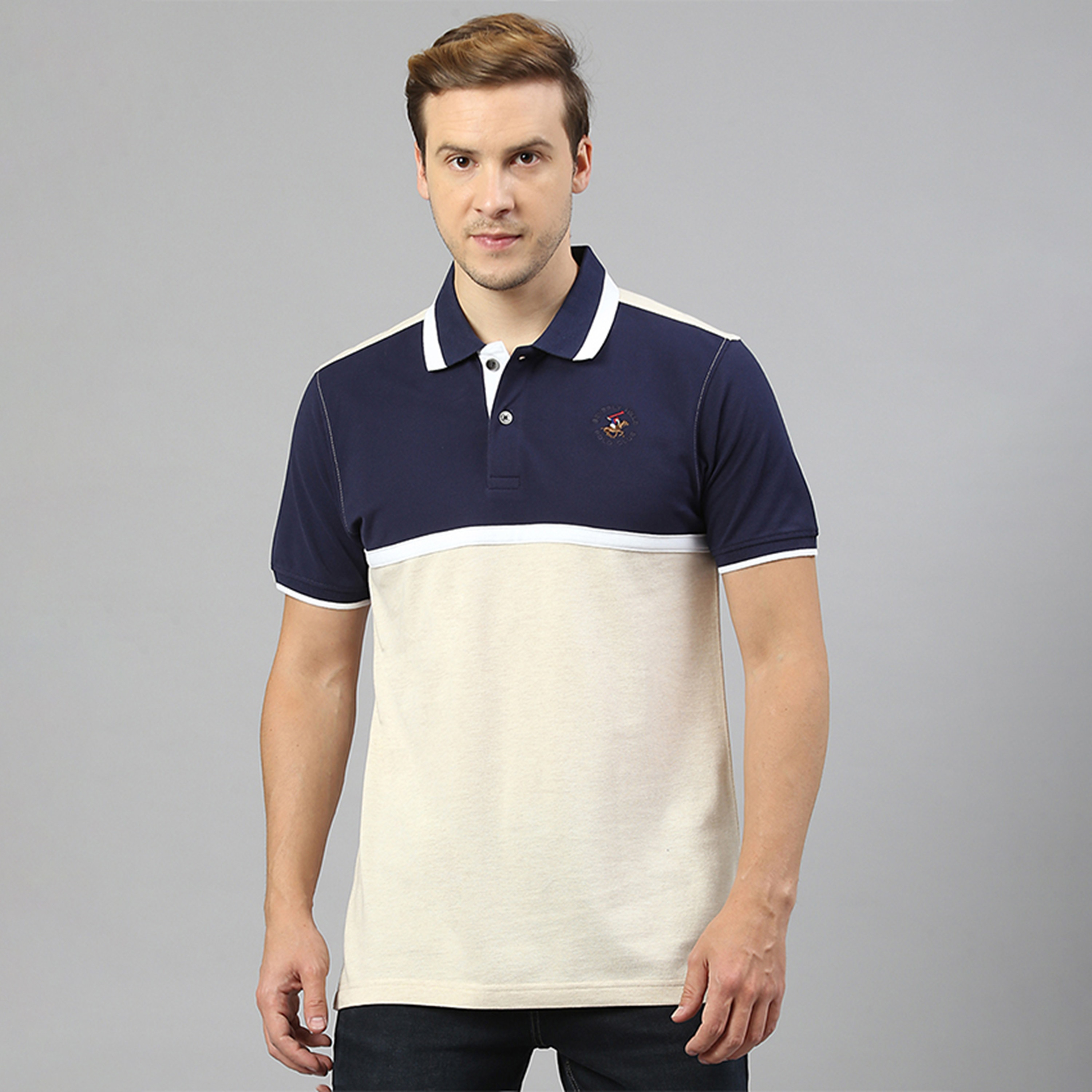 تي شيرت بولو من بيفرلي هيلز بولو كلوب بياقة وأكمام قصيرة مع كولور بلوكد-men-clothing-tshirtsandpolos-polos-image-1