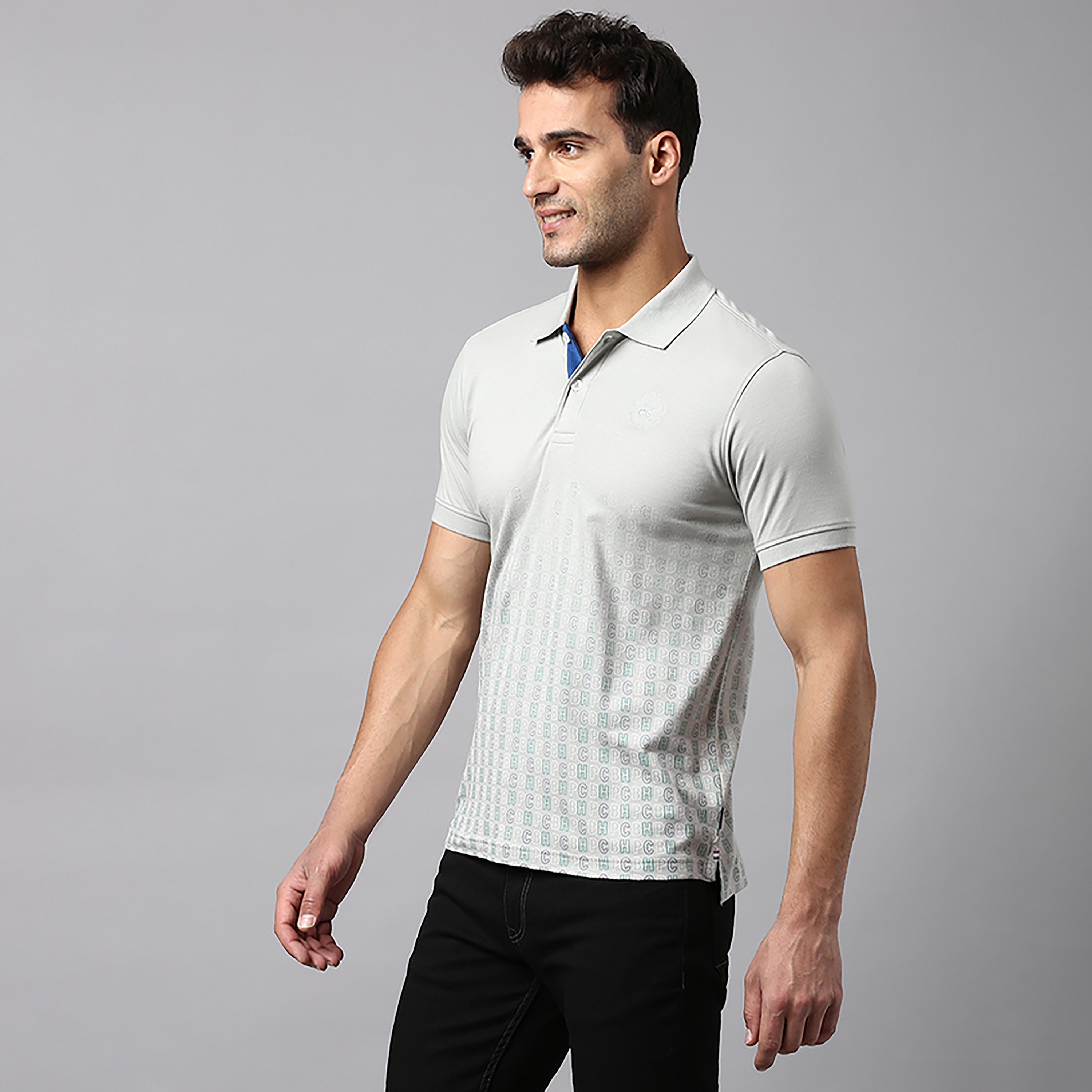 تي شيرت بولو بياقة مطبوعة وأكمام قصيرة من بيفرلي هيلز بولو كلوب-men-clothing-tshirtsandpolos-polos-image-2