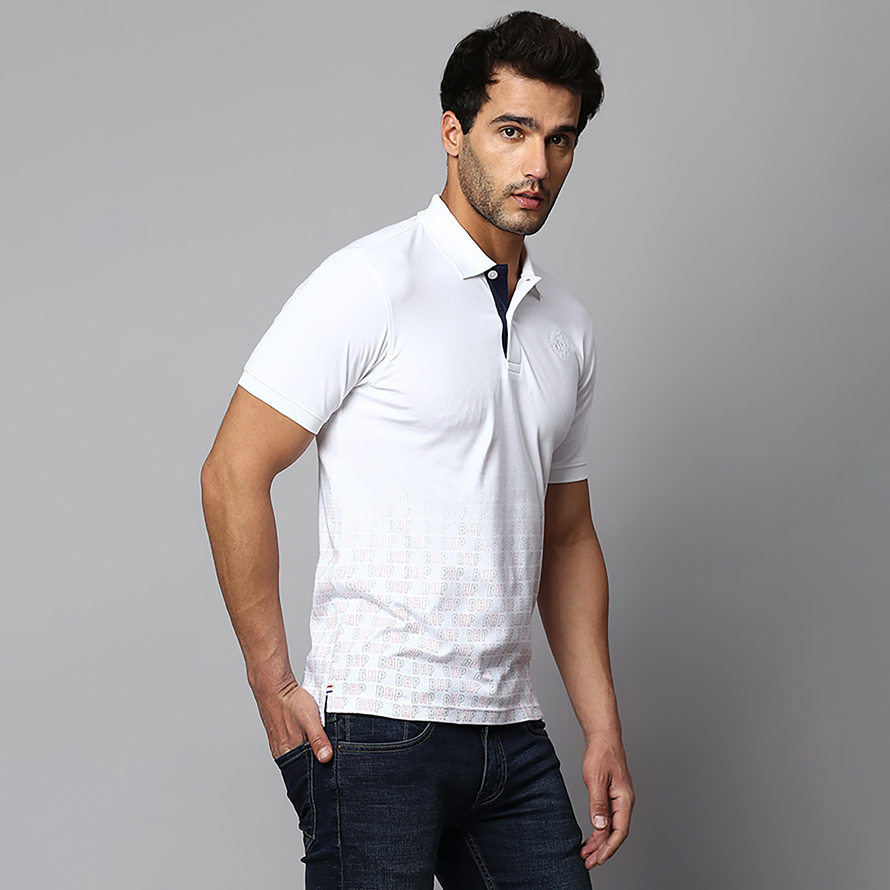 تي شيرت بولو بياقة مطبوعة وأكمام قصيرة من بيفرلي هيلز بولو كلوب-men-clothing-tshirtsandpolos-polos-image-8