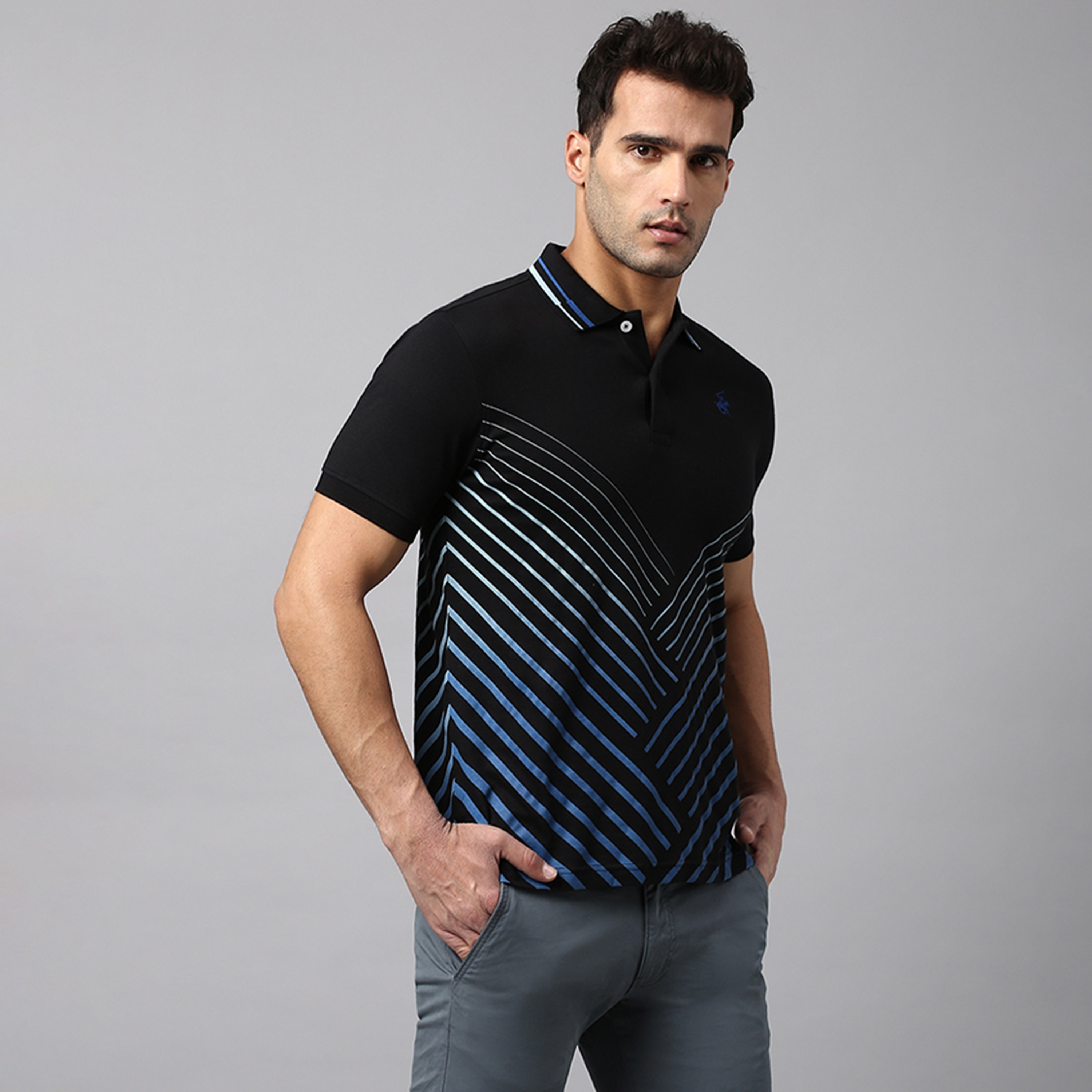 Beverly Hills Polo Club Striped Collared Short Sleeves Men's Polo T-Shirt-men-clothing-tshirtsandpolos-polos-image-3