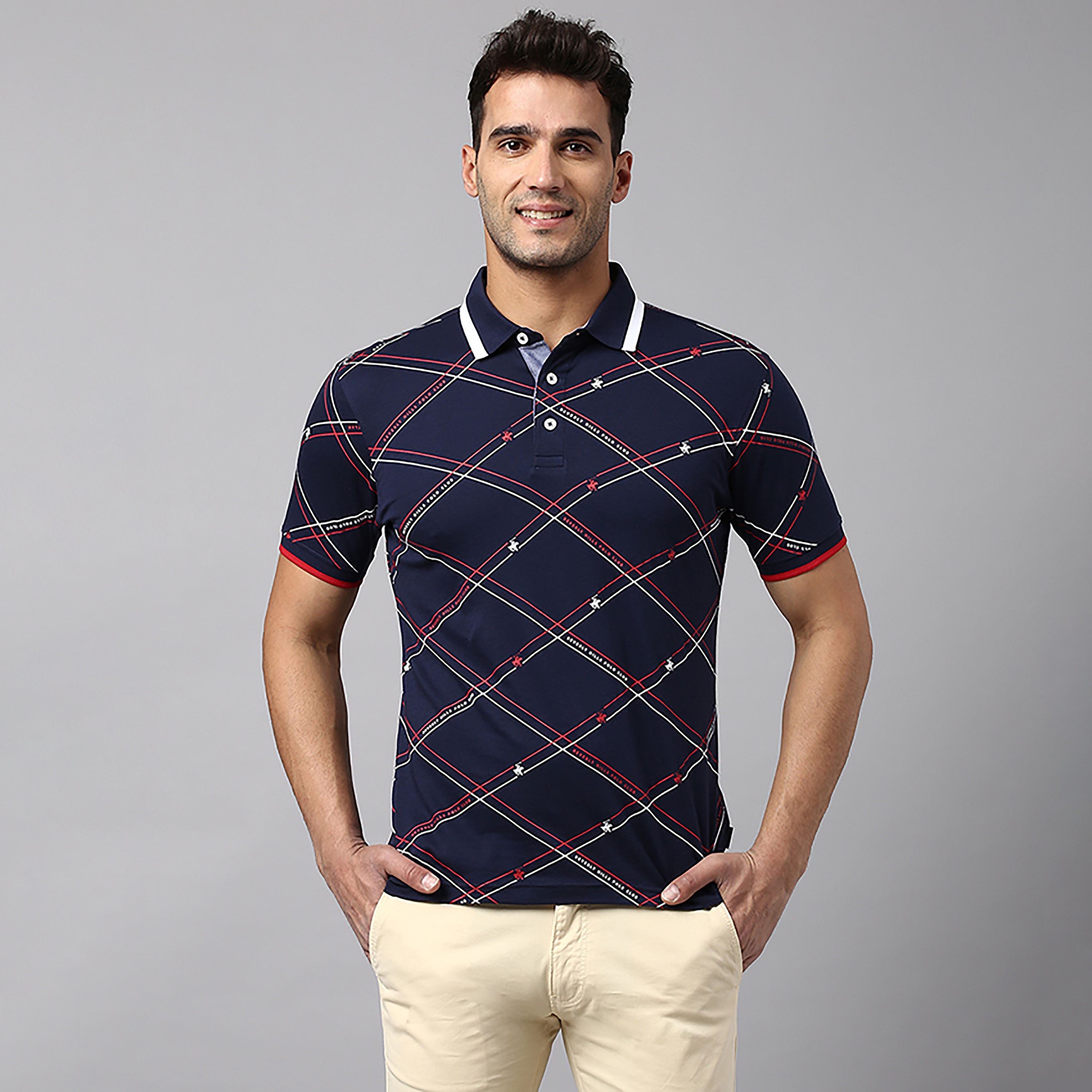 Beverly Hills Polo Club Printed Collared Short Sleeves Polo T-Shirt-men-clothing-tshirtsandpolos-polos-image-1