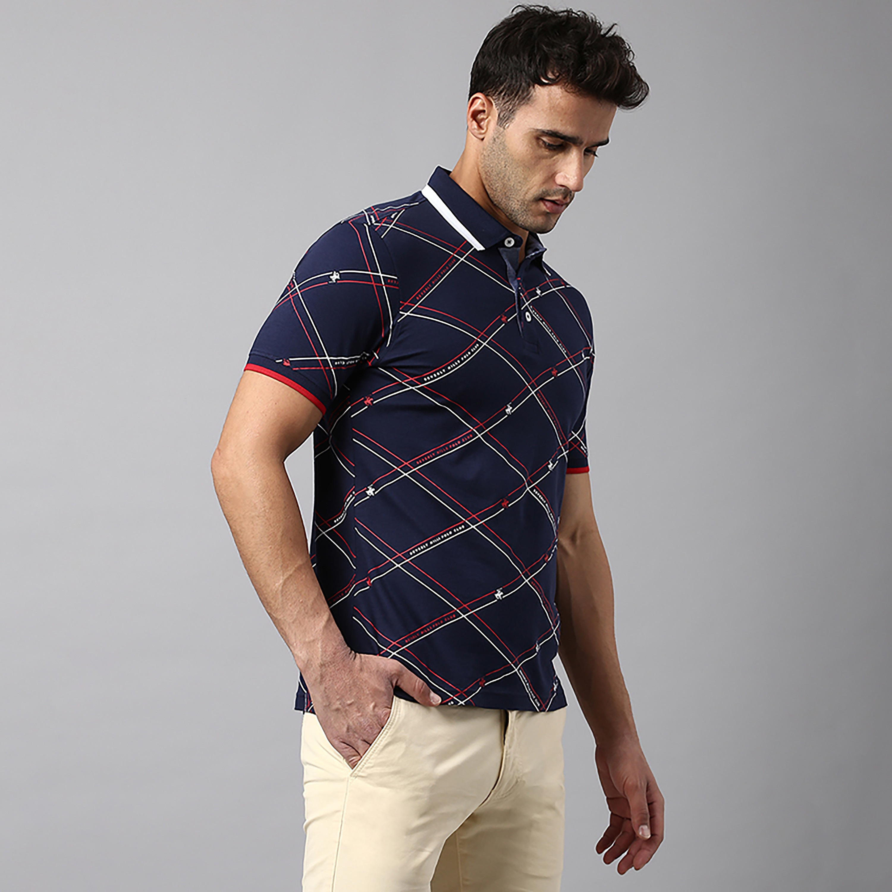 تي شيرت بولو بياقة مطبوعة وأكمام قصيرة من بيفرلي هيلز بولو كلوب-men-clothing-tshirtsandpolos-polos-image-4