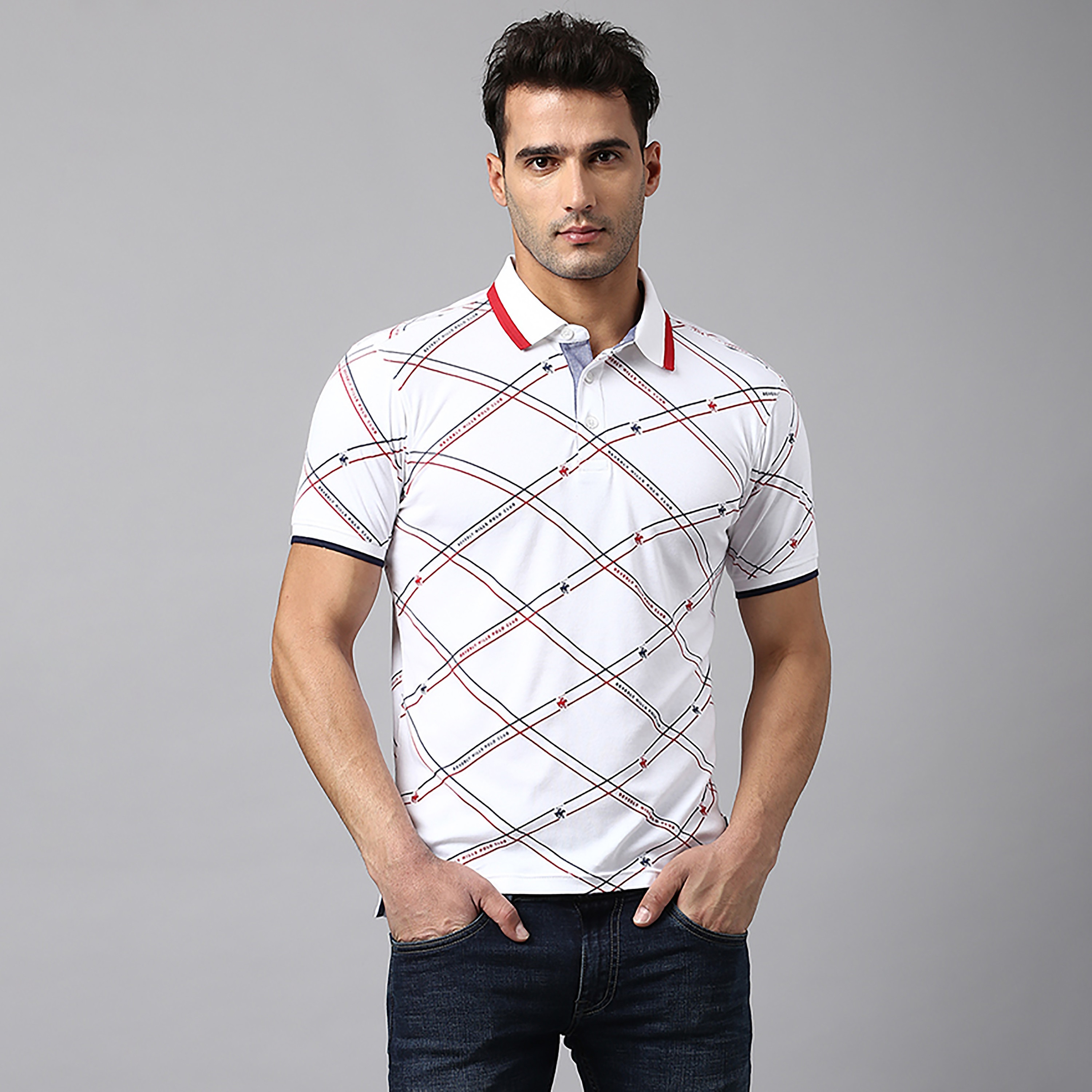 تي شيرت بولو بياقة مطبوعة وأكمام قصيرة من بيفرلي هيلز بولو كلوب-men-clothing-tshirtsandpolos-polos-image-5
