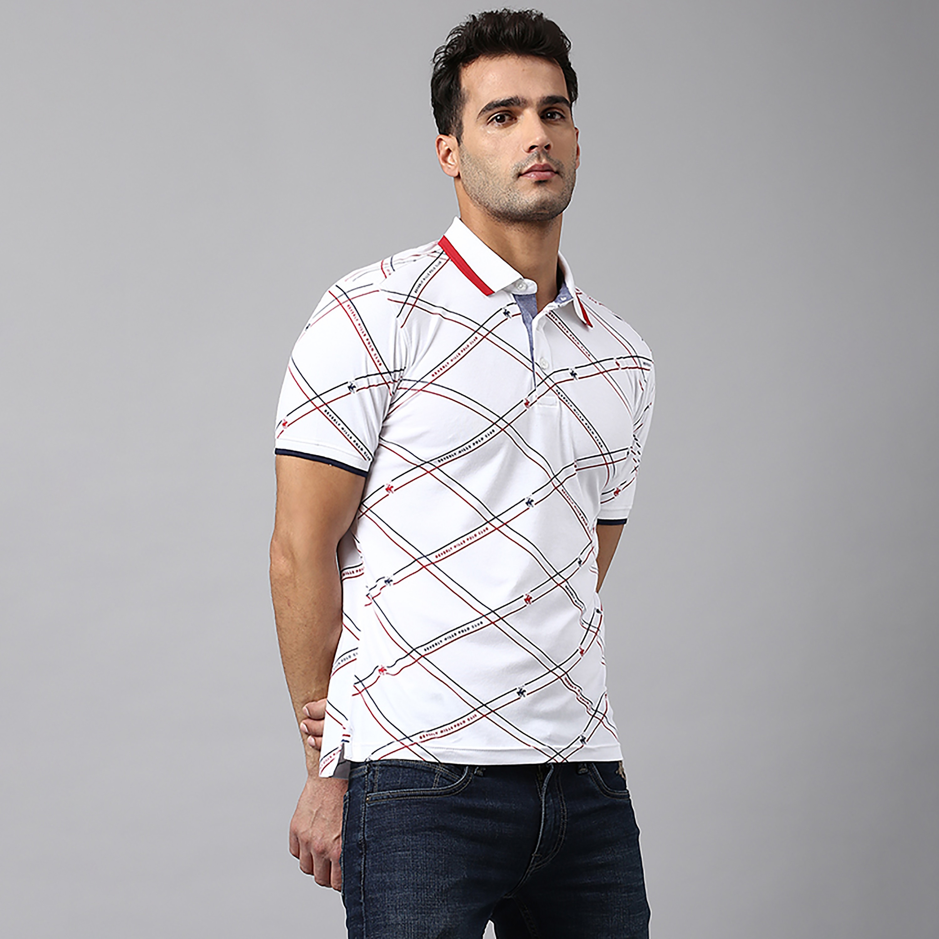 تي شيرت بولو بياقة مطبوعة وأكمام قصيرة من بيفرلي هيلز بولو كلوب-men-clothing-tshirtsandpolos-polos-image-8