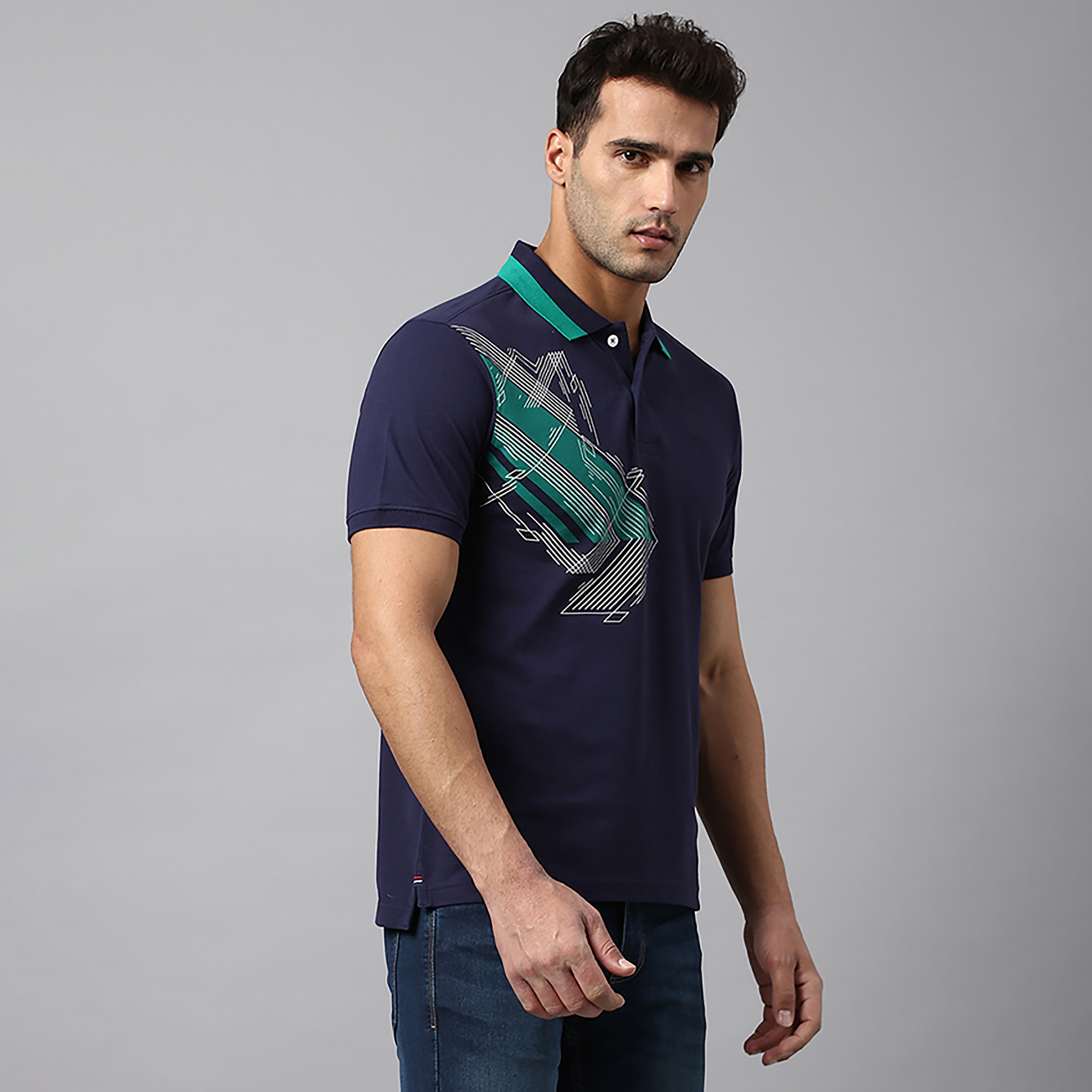 تي شيرت بولو بياقة مطبوعة بالمربعات وأكمام قصيرة من بيفرلي هيلز بولو كلوب-men-clothing-tshirtsandpolos-polos-image-3