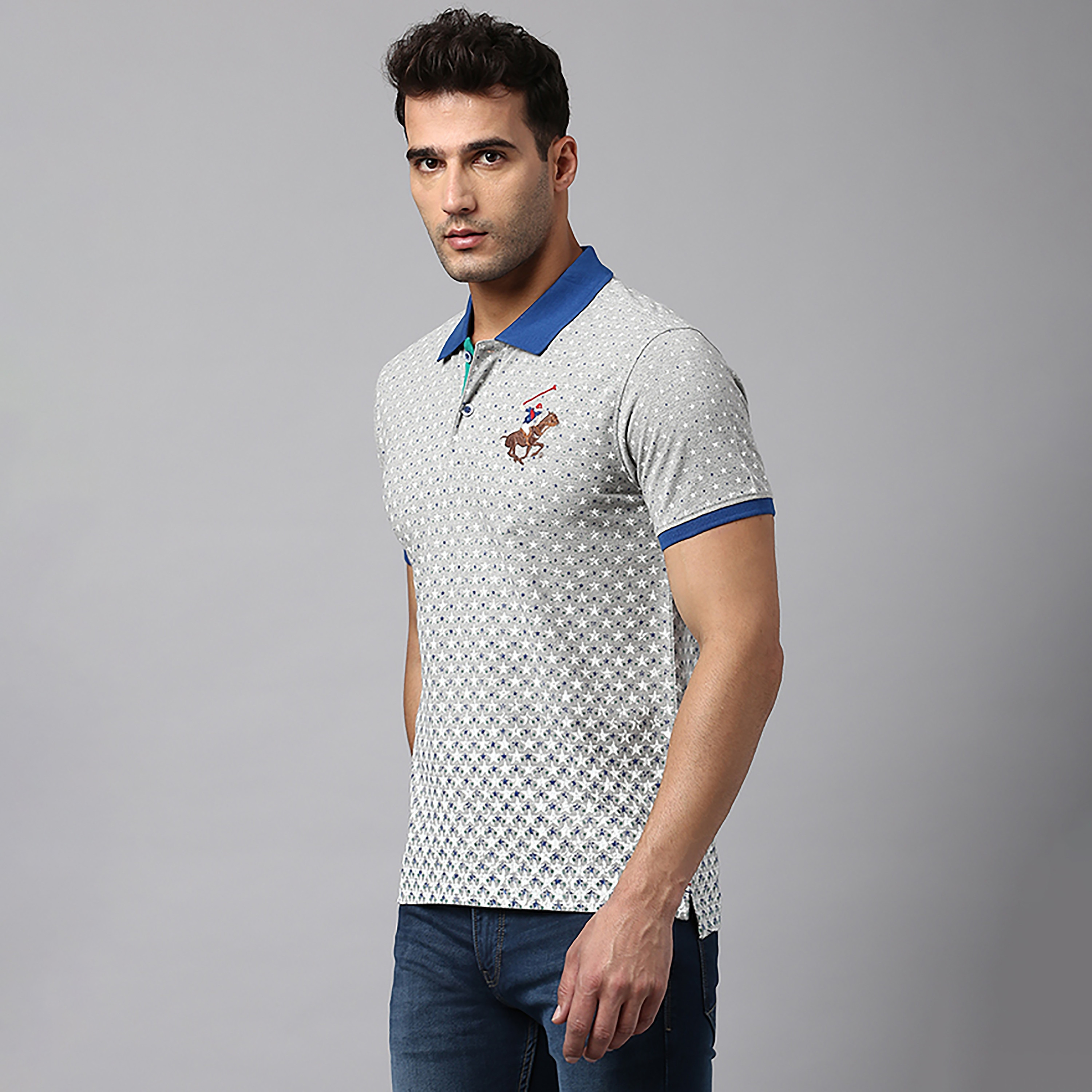 تي شيرت بولو بياقة مطبوعة بالمربعات وأكمام قصيرة من بيفرلي هيلز بولو كلوب-men-clothing-tshirtsandpolos-polos-image-2