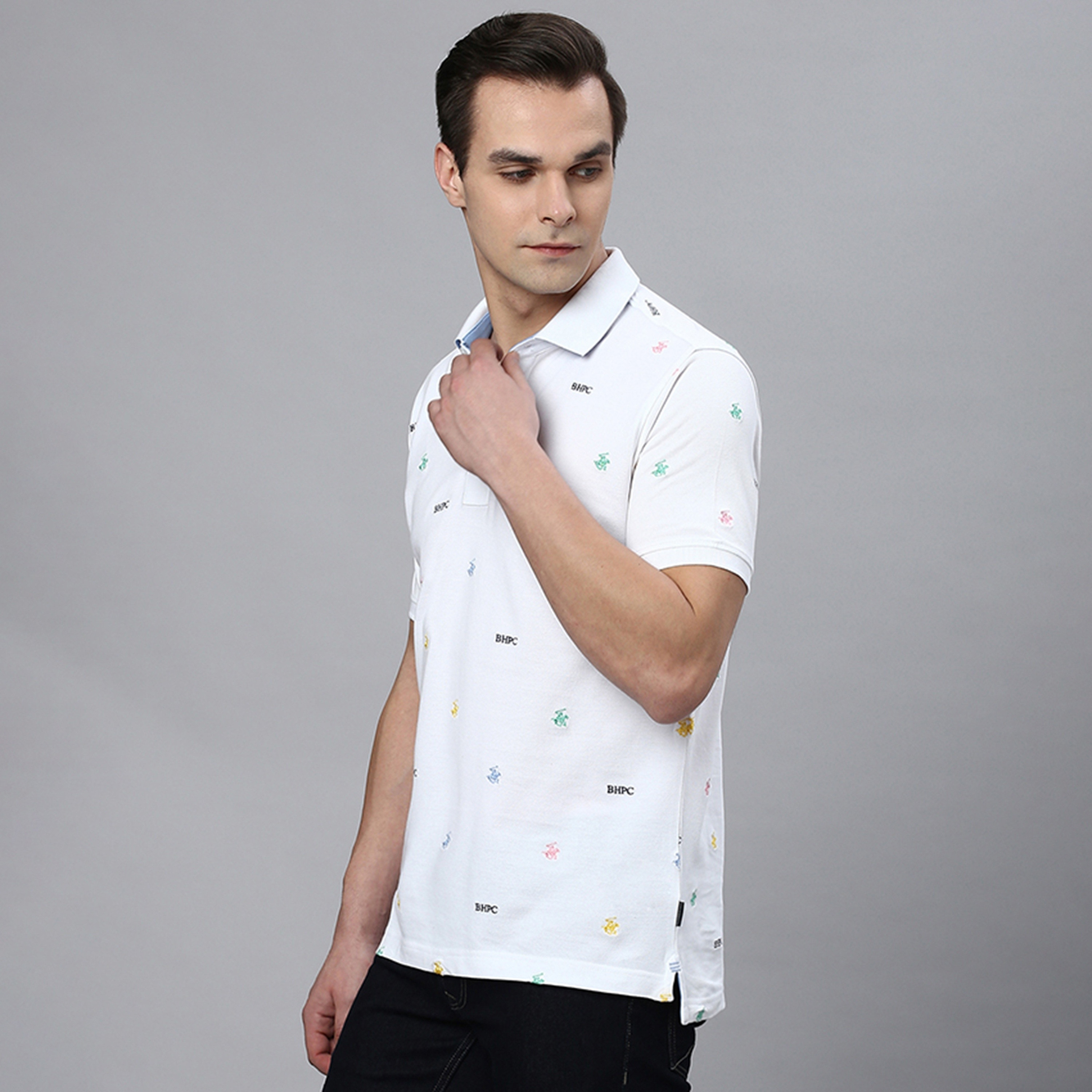 Beverly Hills Polo Club Logo Print Collared Short Sleeves Men's Polo T-Shirt-men-clothing-tshirtsandpolos-polos-image-2