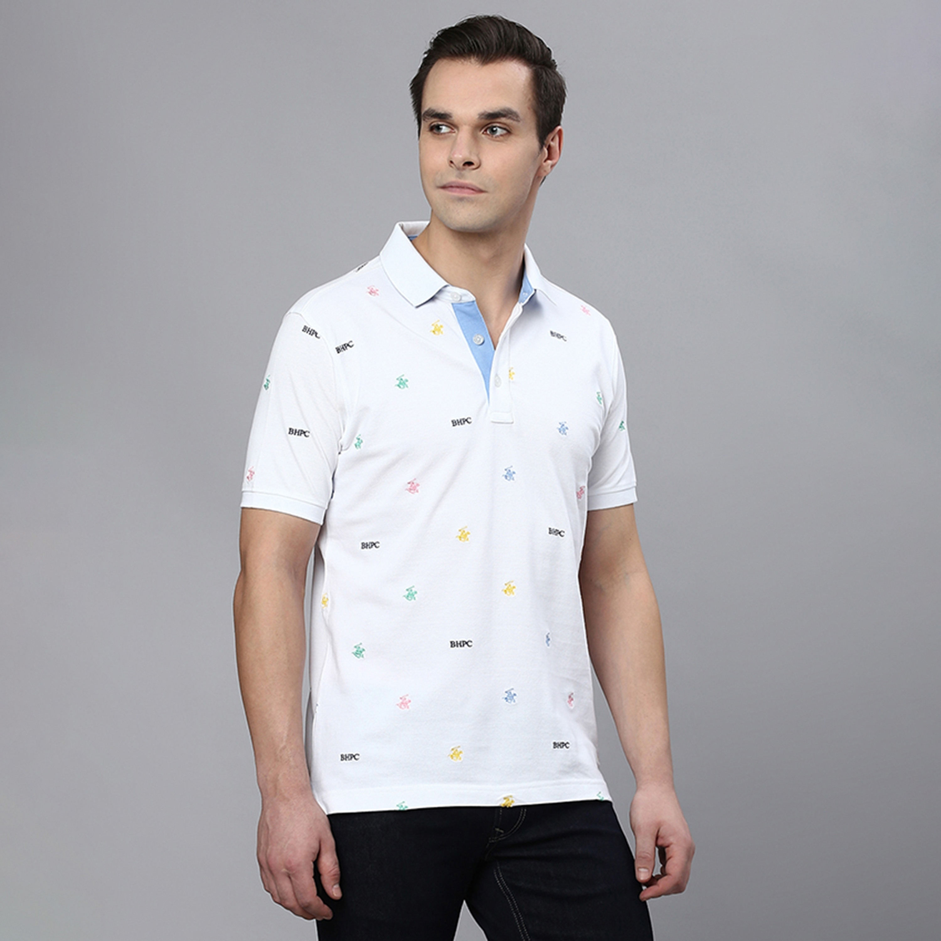 Beverly Hills Polo Club Logo Print Collared Short Sleeves Men's Polo T-Shirt-men-clothing-tshirtsandpolos-polos-image-3