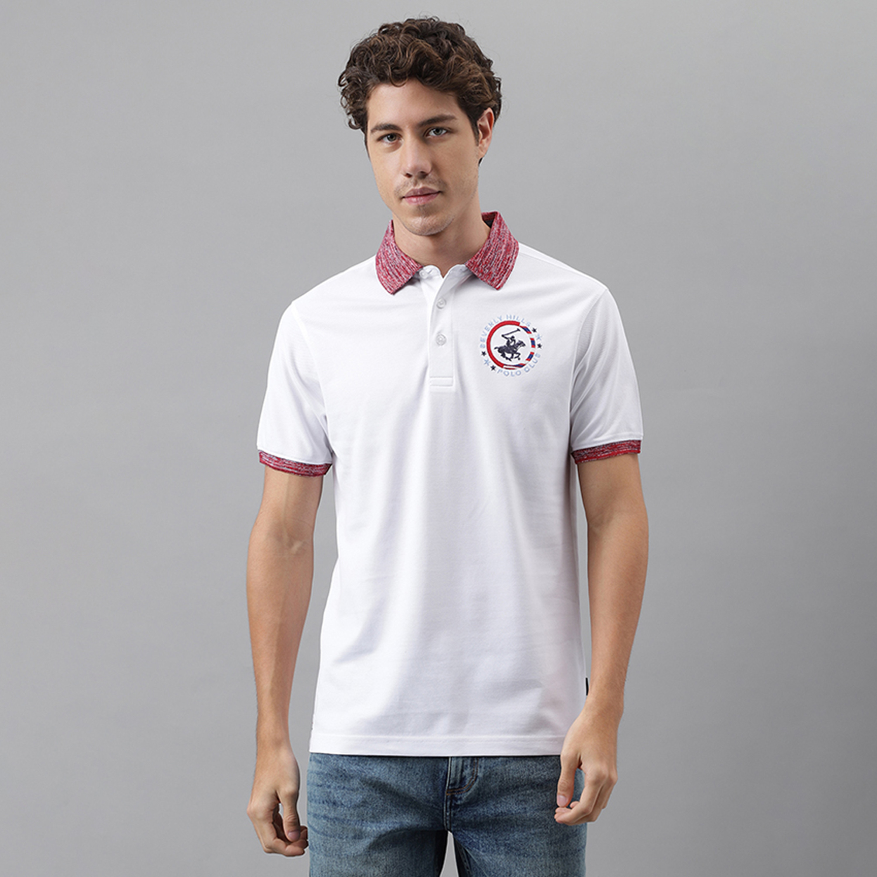 Beverly Hills Polo Club Plain Collared Short Sleeves Men's Polo T-Shirt-men-clothing-tshirtsandpolos-polos-image-1