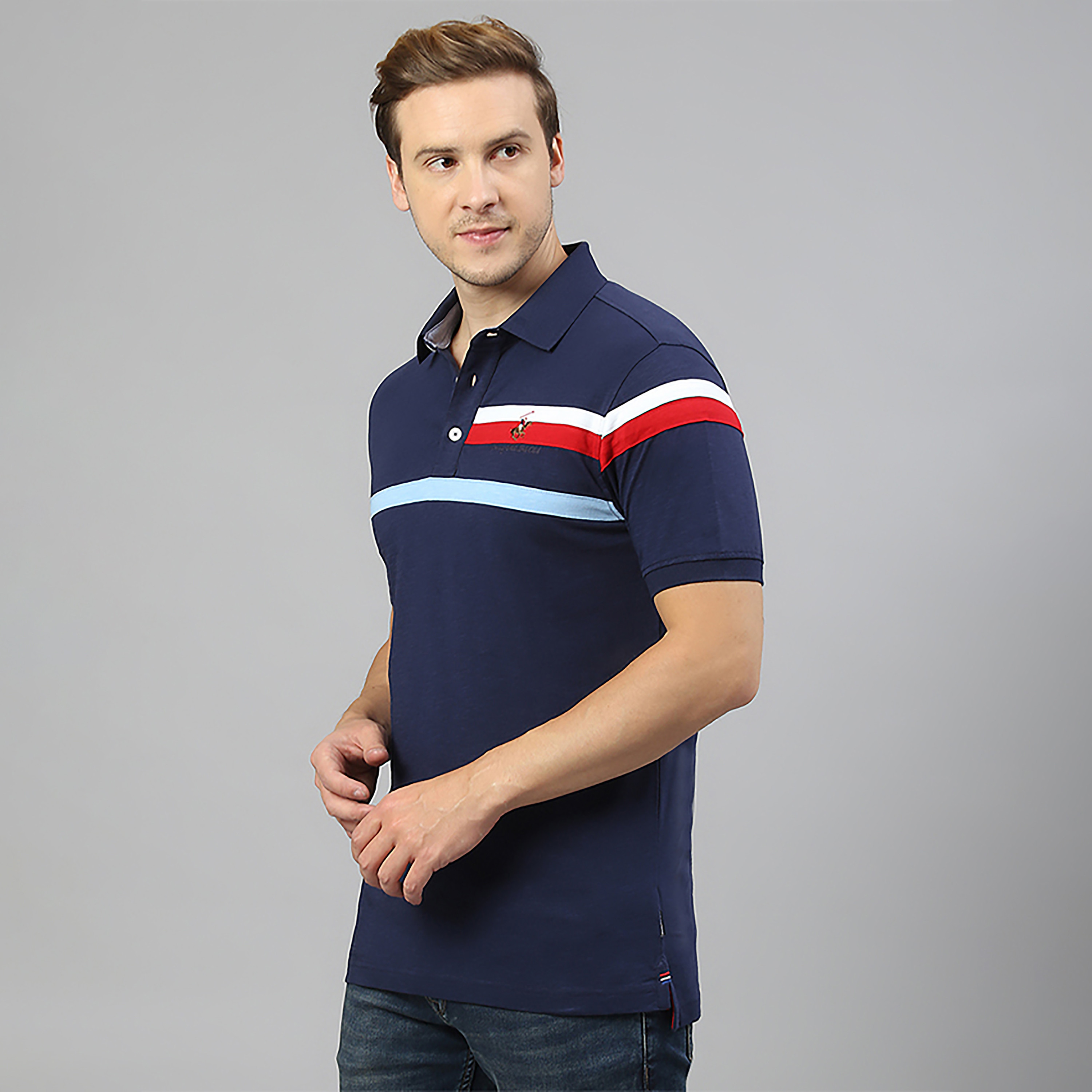 Beverly Hills Polo Club Striped Collared Short Sleeves Polo T-Shirt-men-clothing-tshirtsandpolos-polos-image-2