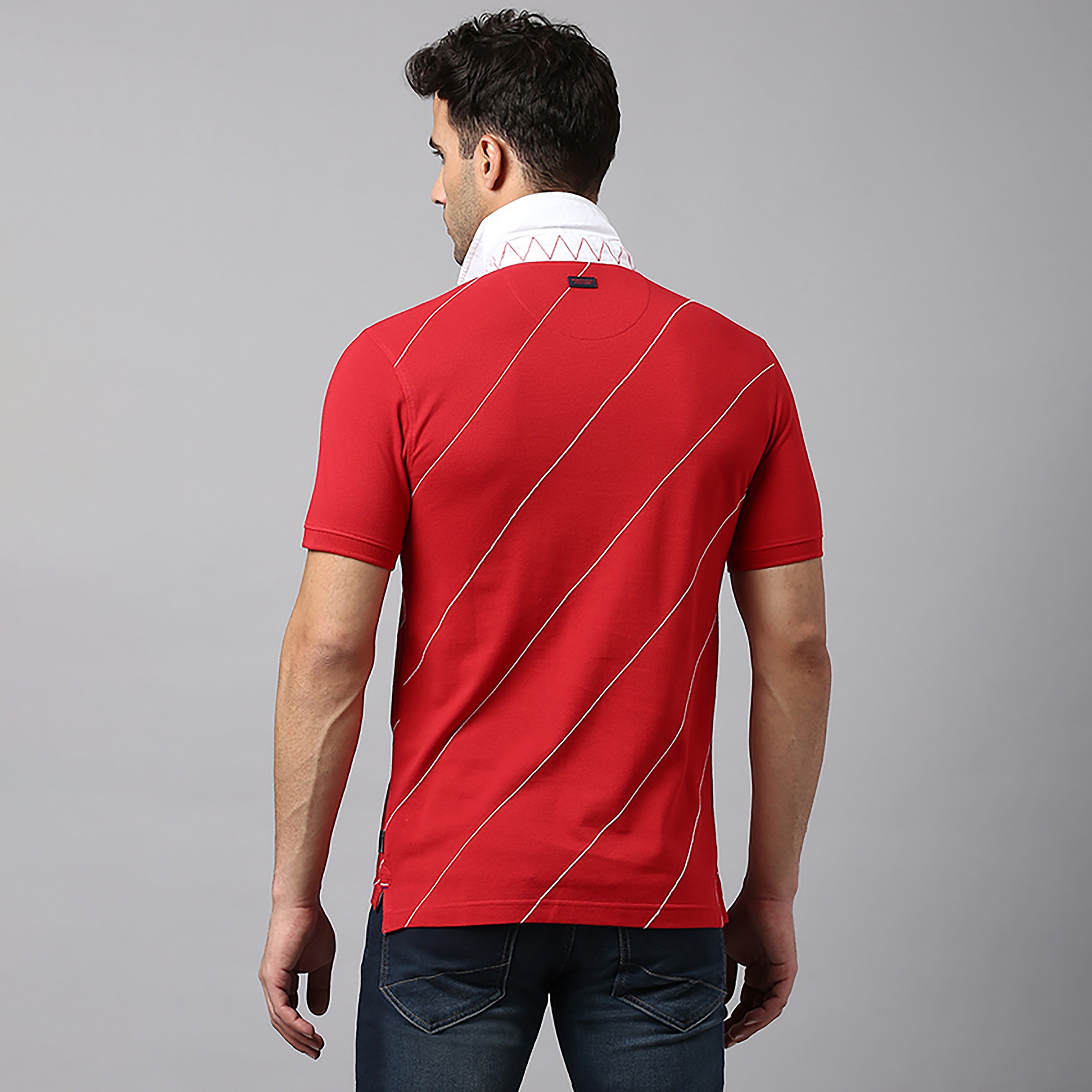 تي شيرت بولو بأكمام قصيرة مع وياقة مخططة من بيفرلي هيلز بولو كلوب-men-clothing-tshirtsandpolos-polos-image-8