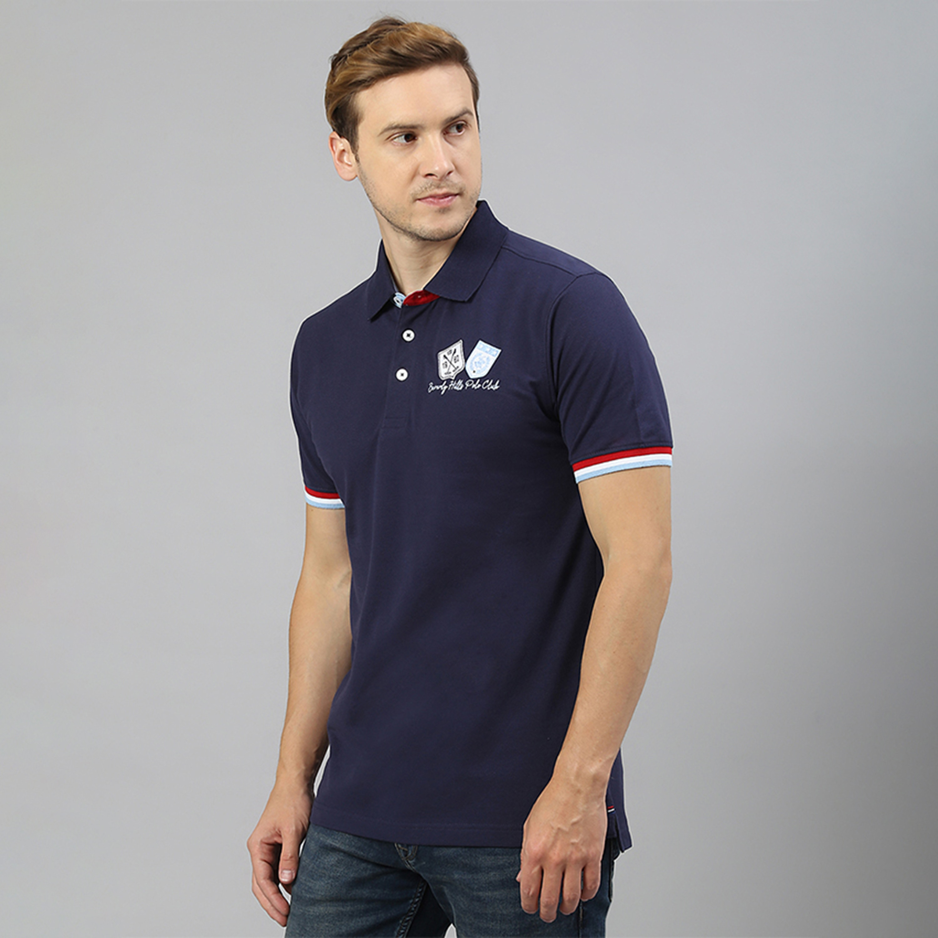 Beverly Hills Polo Club Applique Collared Short Sleeves Polo T-Shirt-men-clothing-tshirtsandpolos-polos-image-2