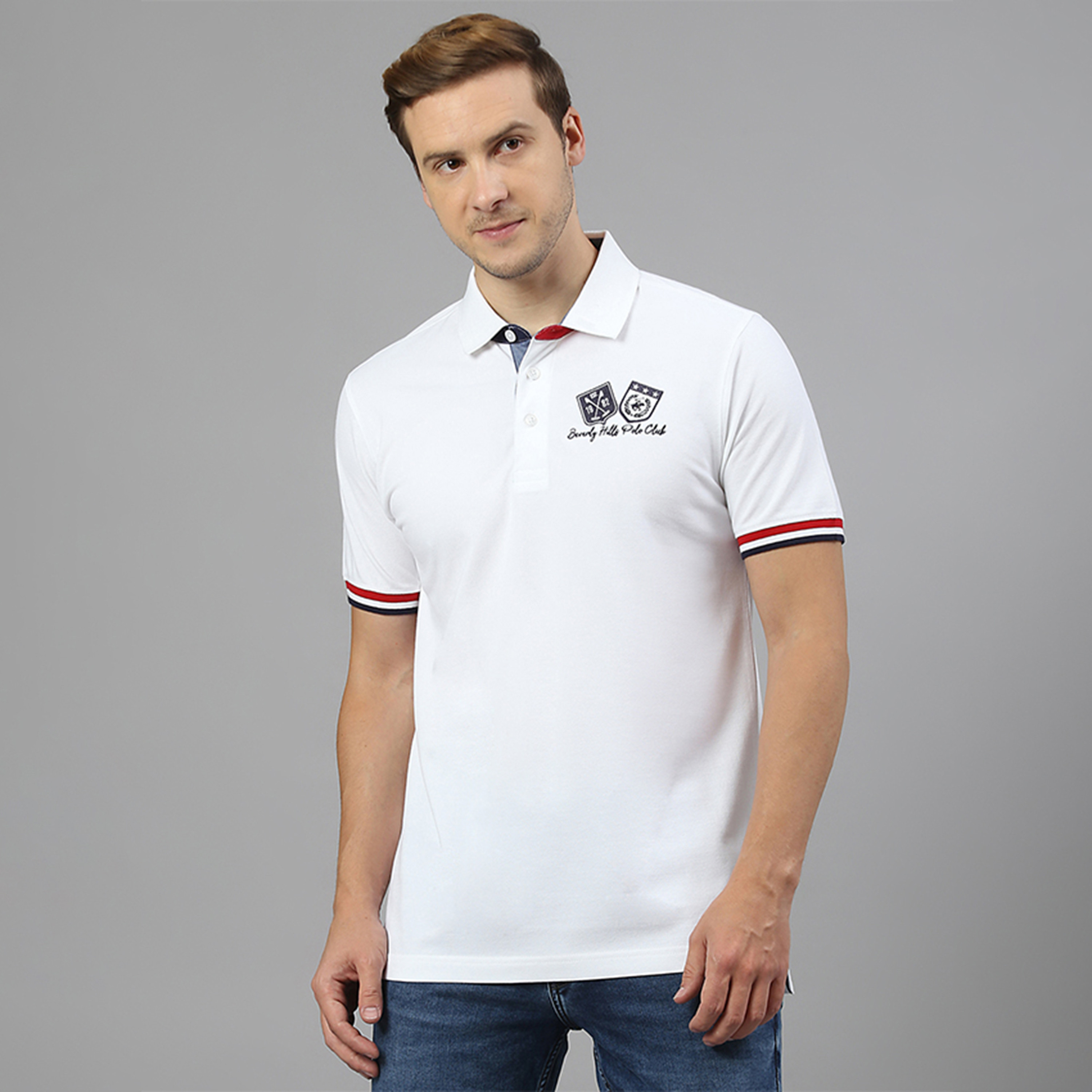 تي شيرت بولو من بيفرلي هيلز بولو كلوب مع مزخرفة بياقة وأكمام قصيرة-men-clothing-tshirtsandpolos-polos-image-5