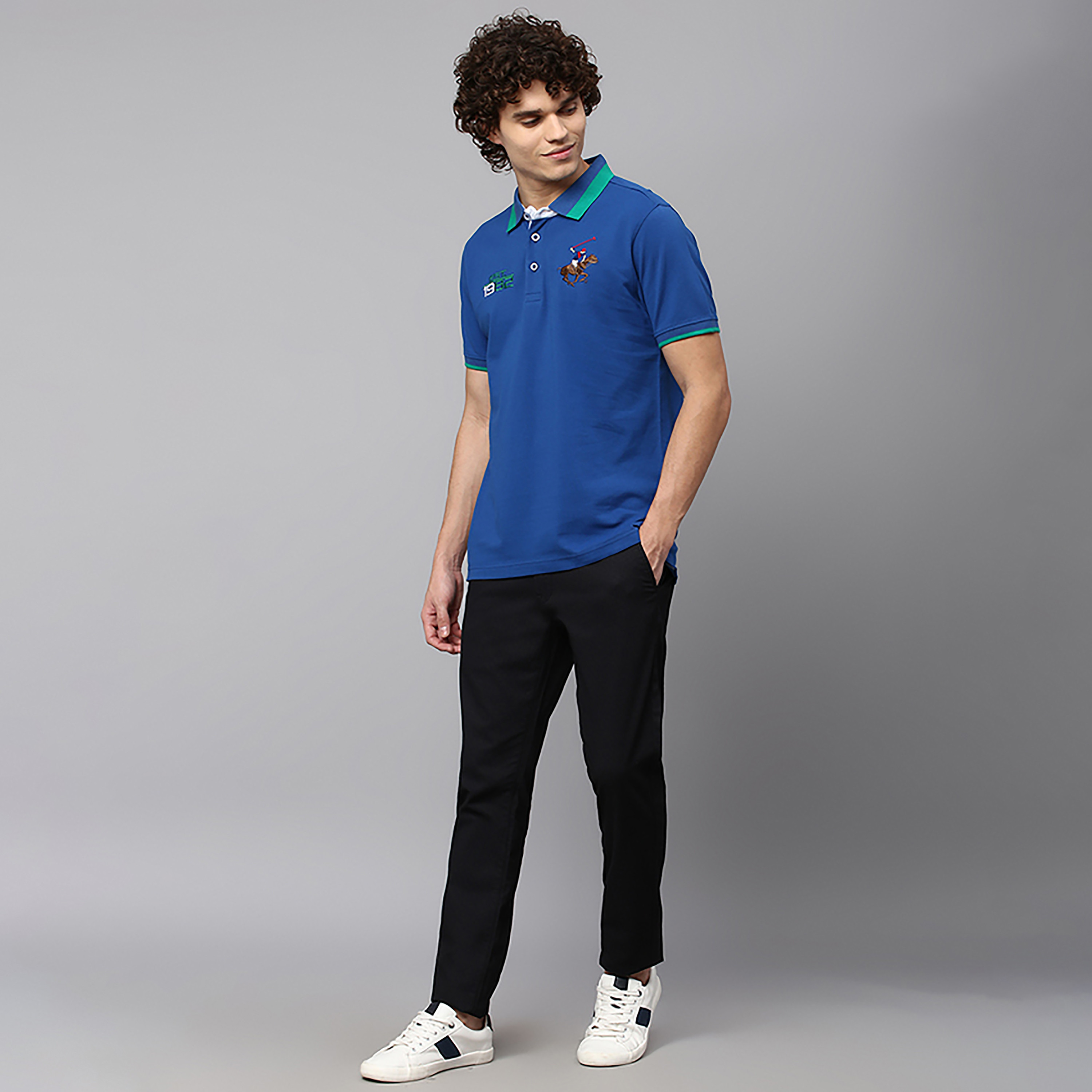 تي شيرت بولو بأكمام قصيرة وياقة مع لوجو بيفرلي هيلز بولو كلوب-men-clothing-tshirtsandpolos-polos-image-6