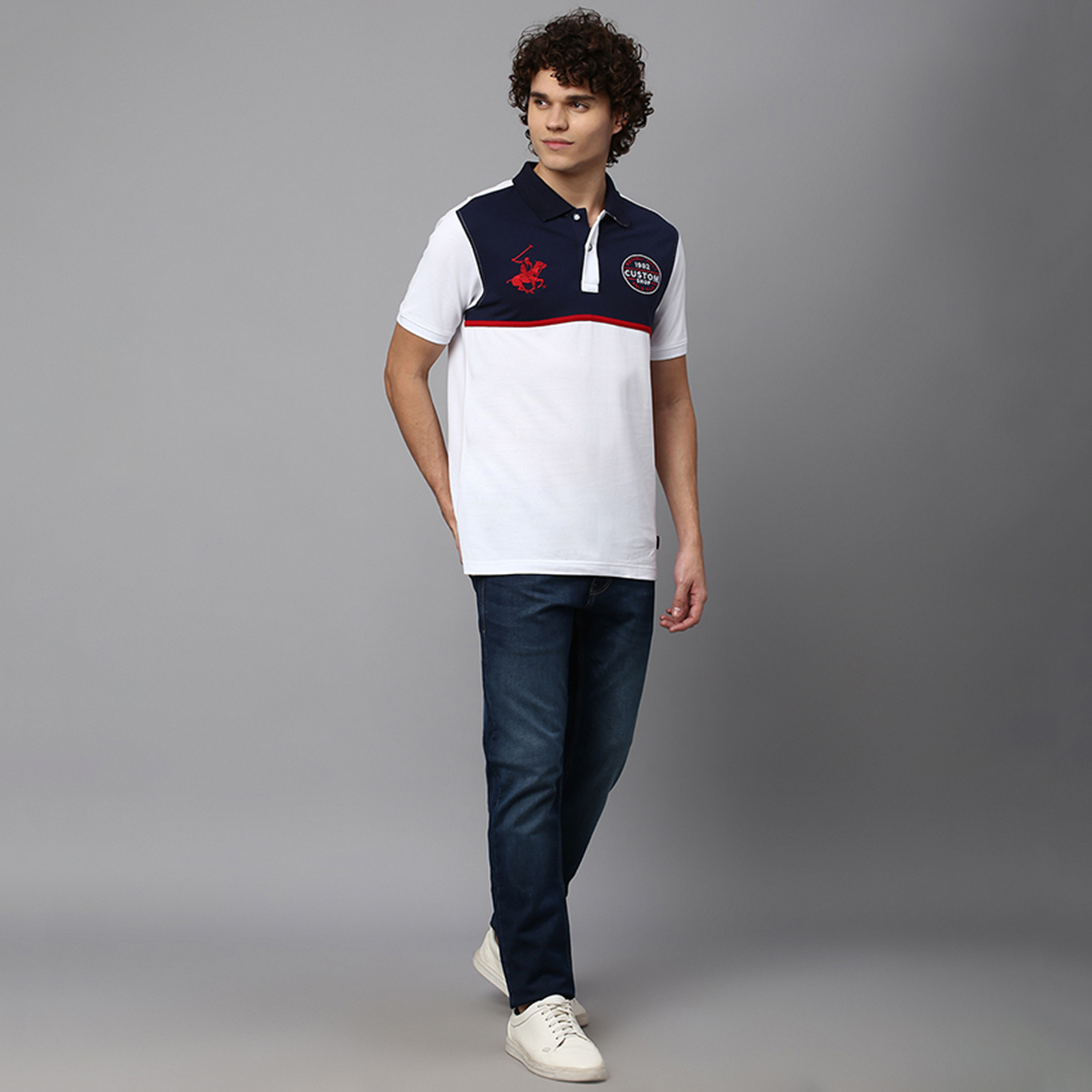 تي شيرت بولو بأكمام قصيرة مع ياقة بلوكد من بيفرلي هيلز بولو كلوب-men-clothing-tshirtsandpolos-polos-image-6