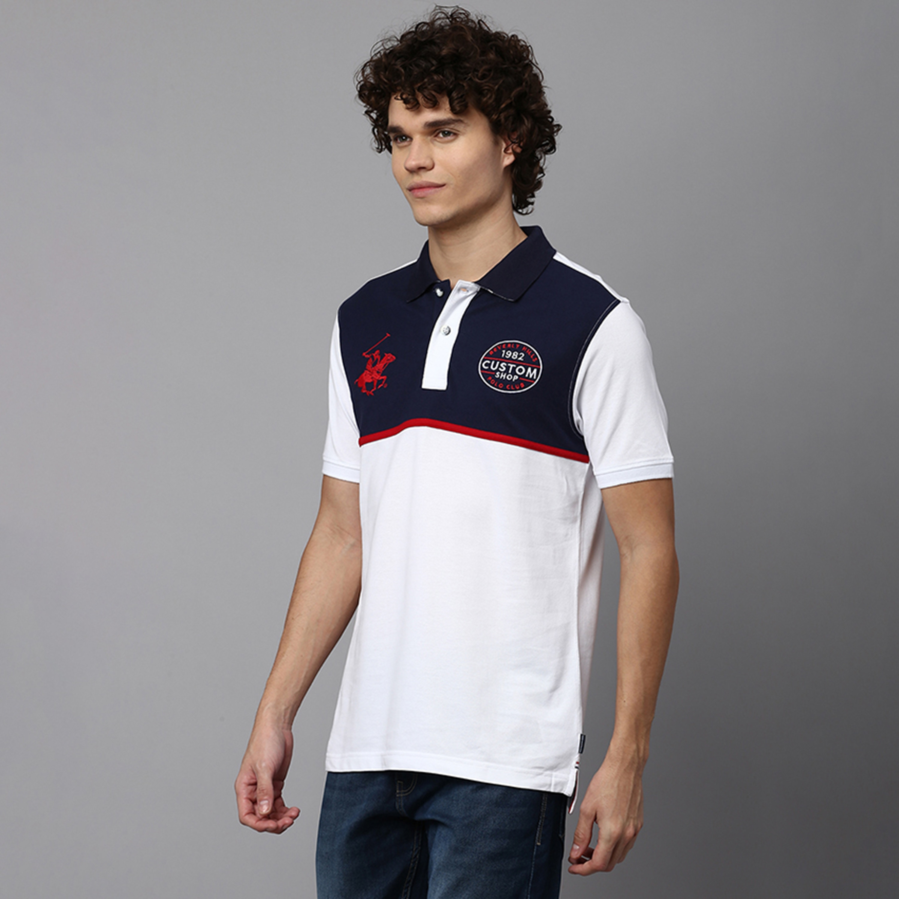 تي شيرت بولو بأكمام قصيرة مع ياقة بلوكد من بيفرلي هيلز بولو كلوب-men-clothing-tshirtsandpolos-polos-image-7
