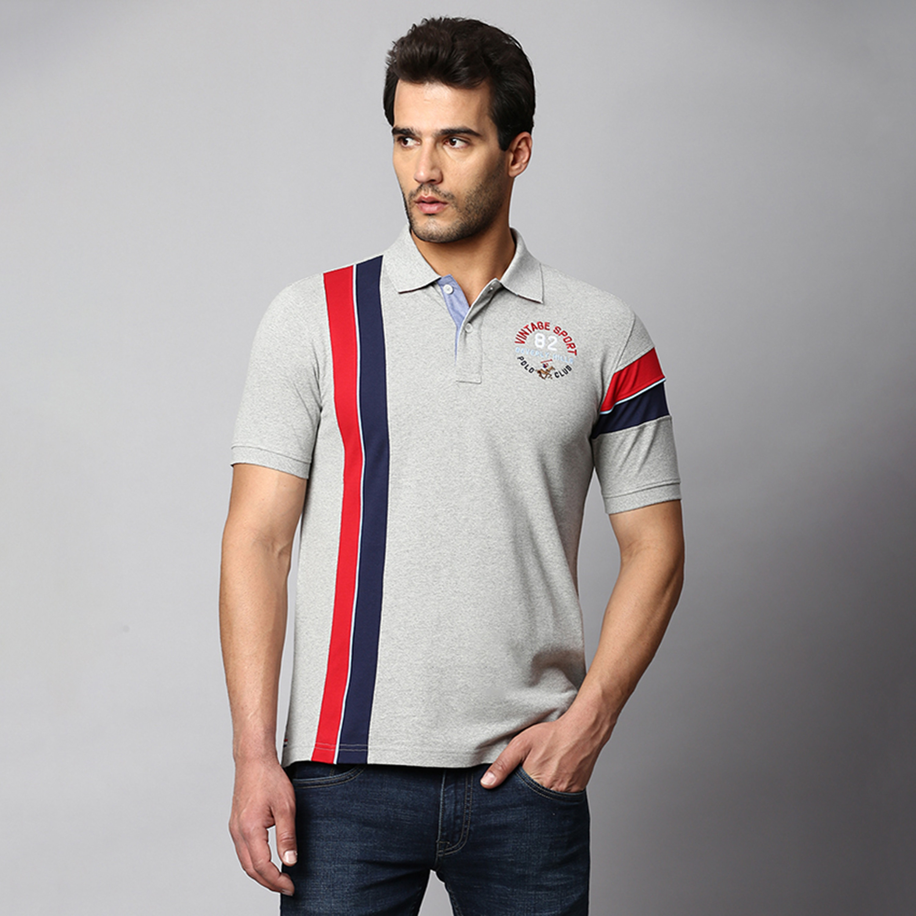 Beverly Hills Polo Club Striped Collared Short Sleeves Polo T-Shirt-men-clothing-tshirtsandpolos-polos-image-1