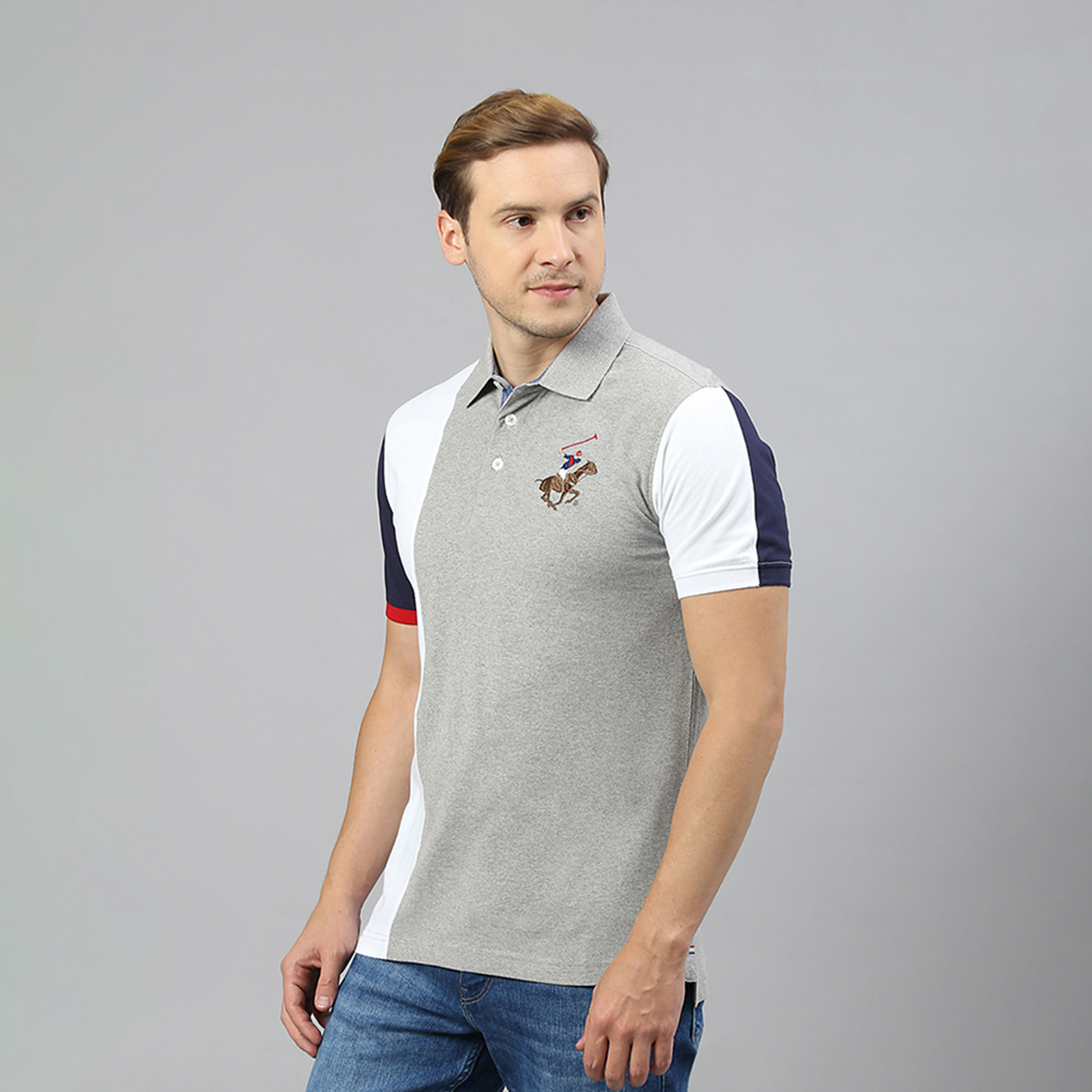 Beverly Hills Polo Club Color Block Collared Short Sleeve Polo T-shirt-men-clothing-tshirtsandpolos-polos-image-2