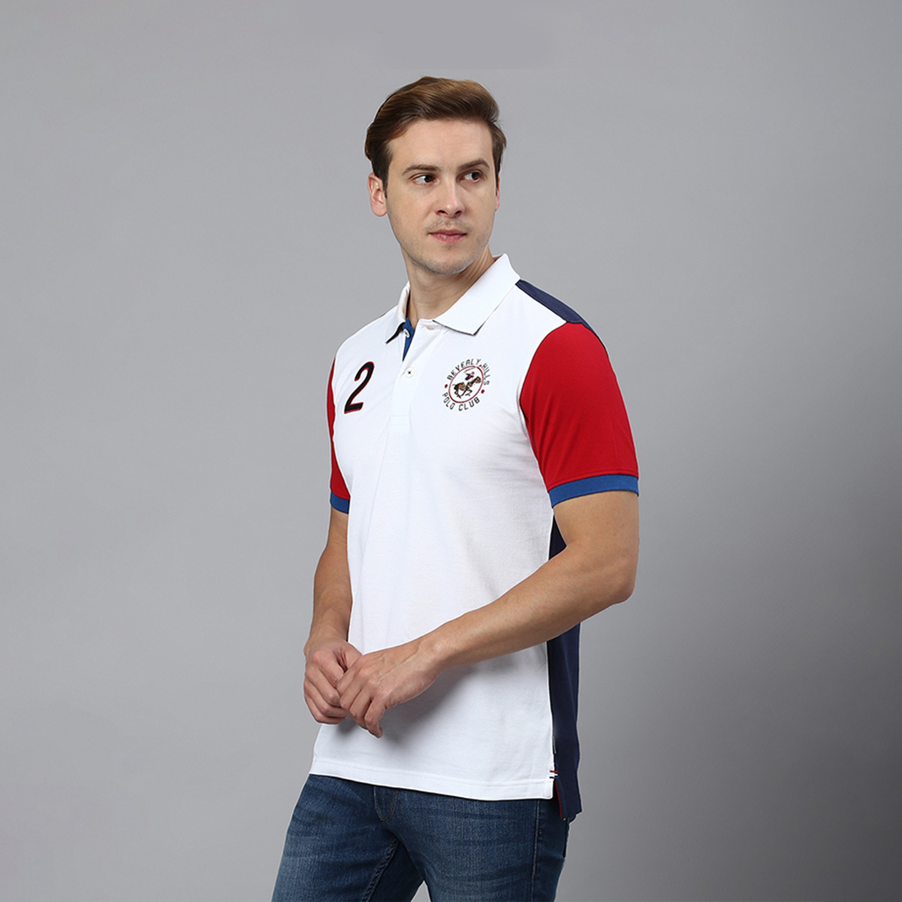 Beverly Hills Polo Club Color Block Collared Short Sleeve Polo T-shirt-men-clothing-tshirtsandpolos-polos-image-2