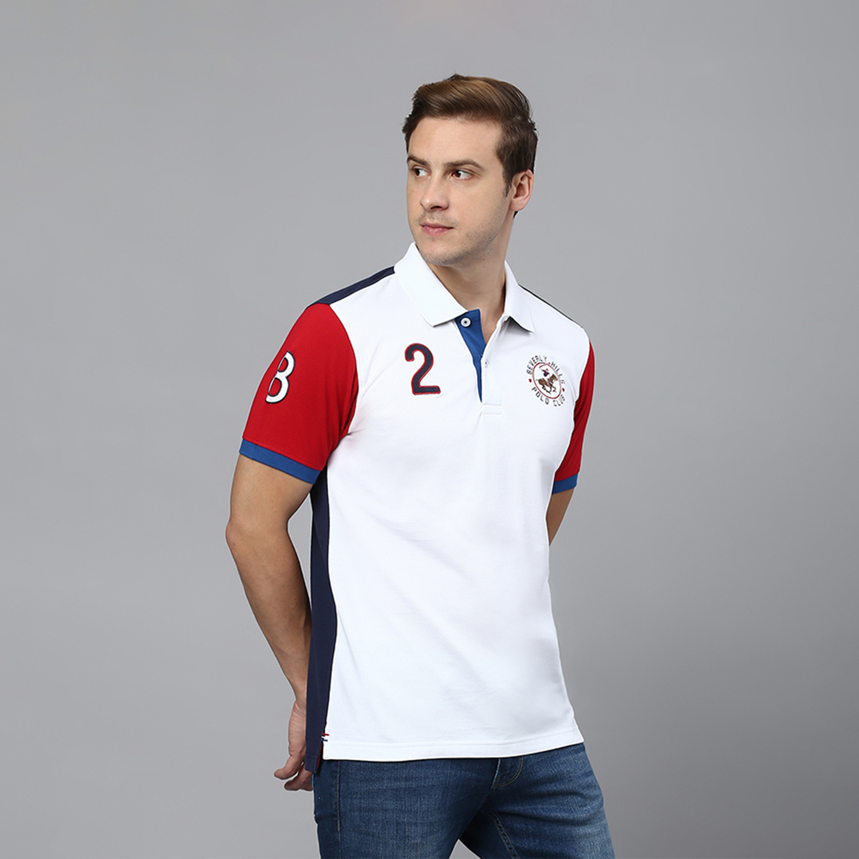 Beverly Hills Polo Club Color Block Collared Short Sleeve Polo T-shirt-men-clothing-tshirtsandpolos-polos-image-3