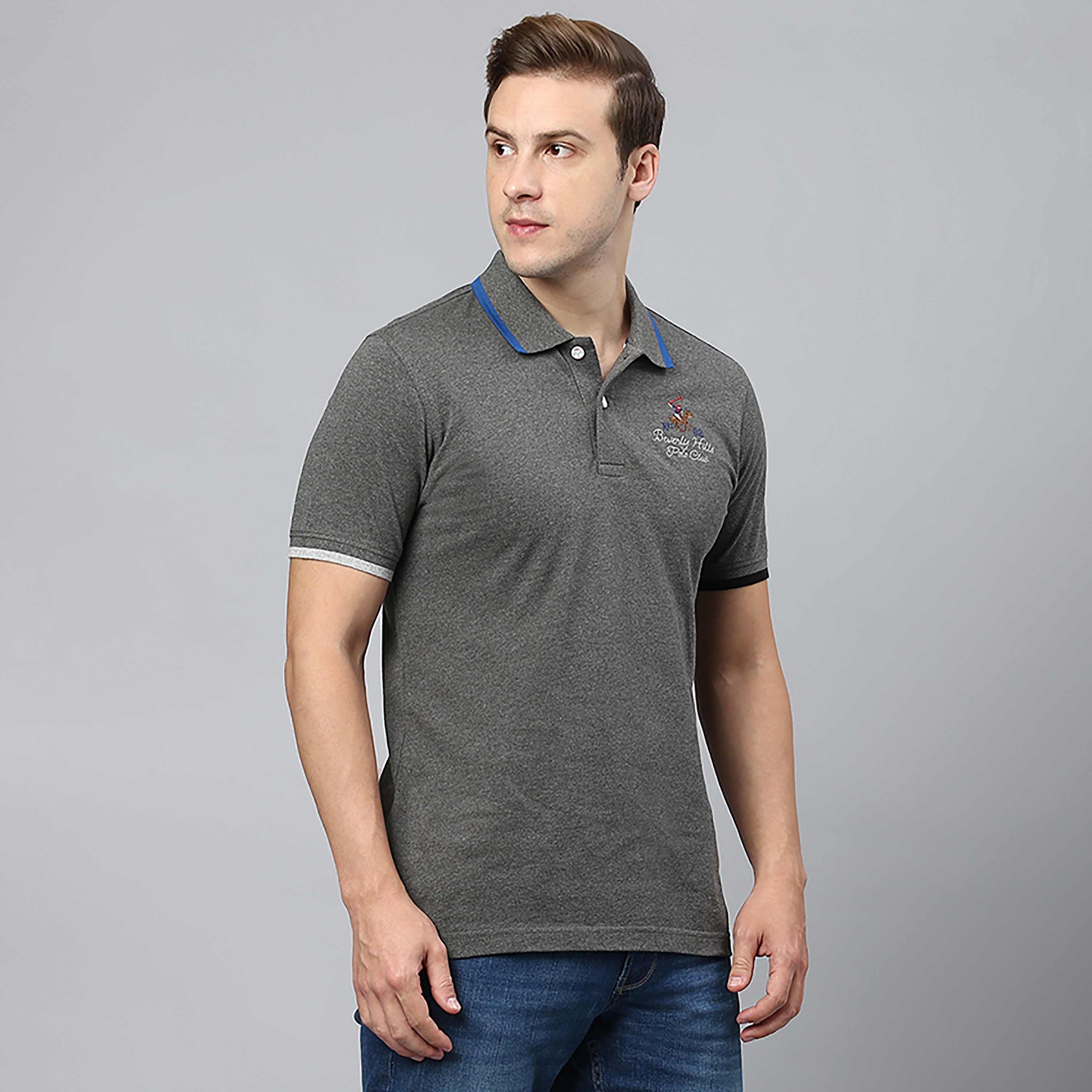 تي شيرت بولو من بيفرلي هيلز بولو كلوب سادة بياقة وأكمام قصيرة-men-clothing-tshirtsandpolos-polos-image-3
