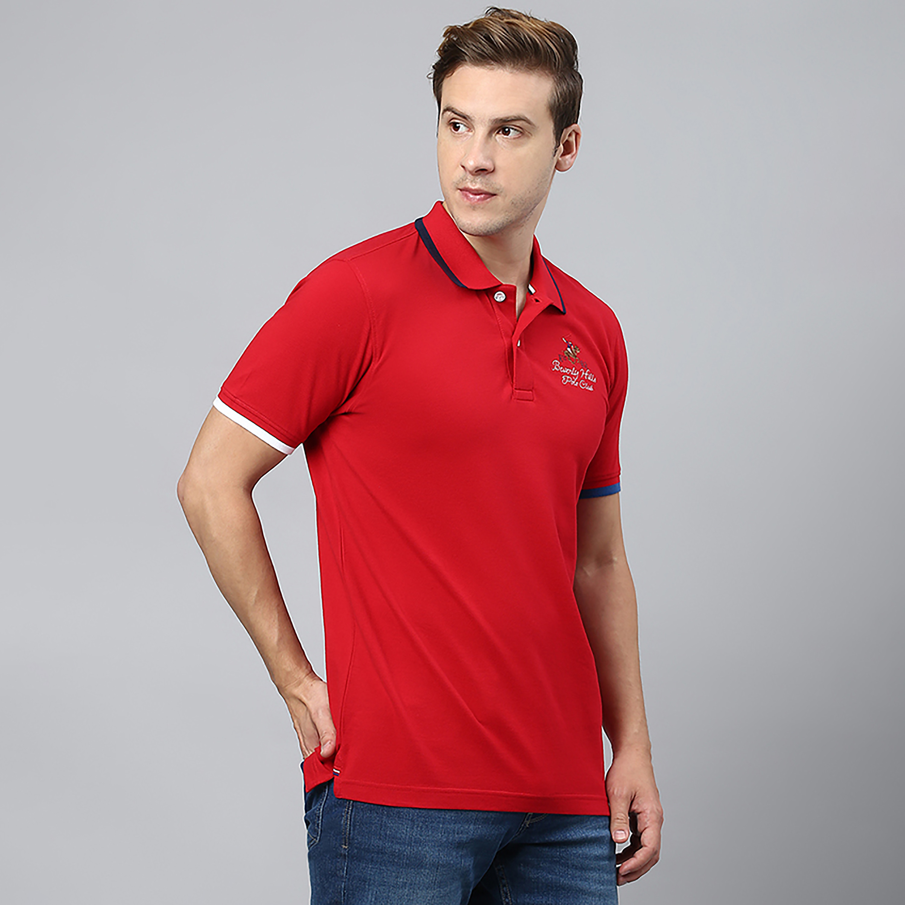 تي شيرت بولو من بيفرلي هيلز بولو كلوب سادة بياقة وأكمام قصيرة-men-clothing-tshirtsandpolos-polos-image-7