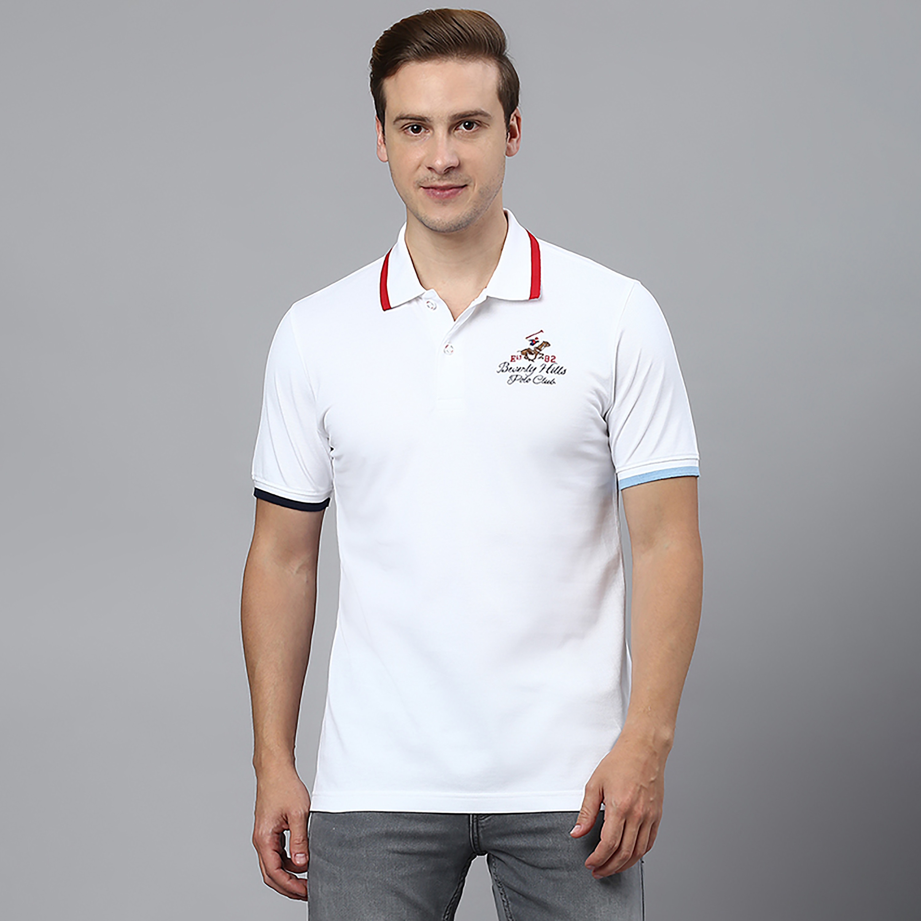 تي شيرت بولو من بيفرلي هيلز بولو كلوب سادة بياقة وأكمام قصيرة-men-clothing-tshirtsandpolos-polos-image-9