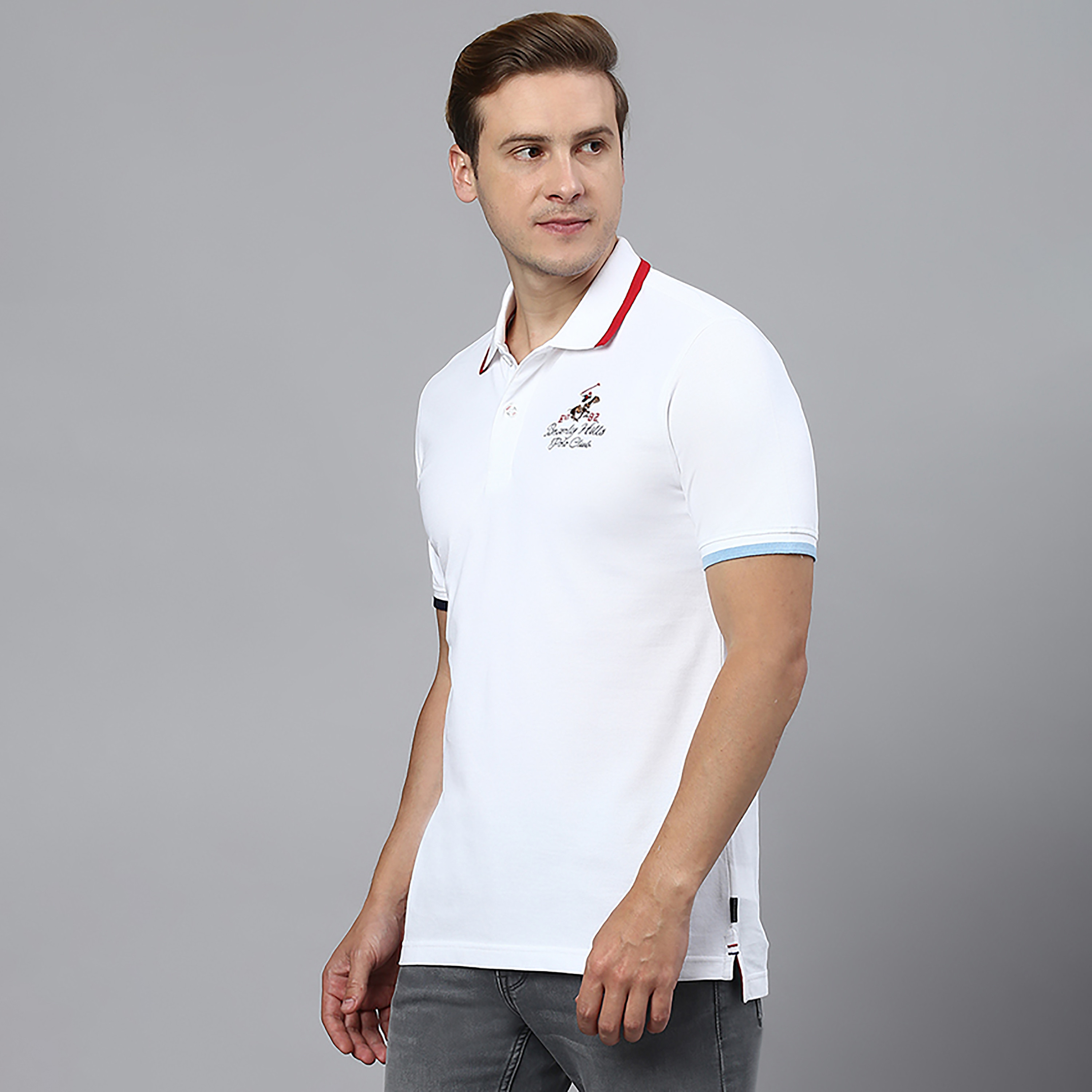 تي شيرت بولو من بيفرلي هيلز بولو كلوب سادة بياقة وأكمام قصيرة-men-clothing-tshirtsandpolos-polos-image-10